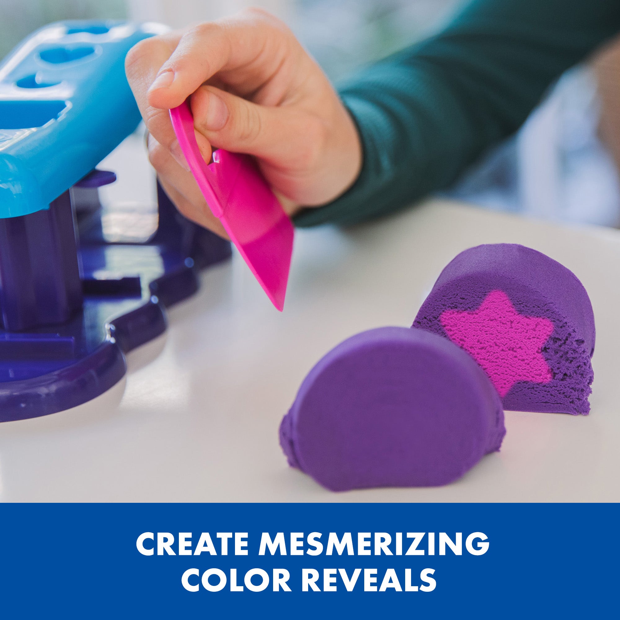 Learning Resources Playfoam Sand Magic Reveal, Sensory Play Sand Set with 4 Colours, 11 Tools & Design Station, Creative & Fine Motor Fun for Kids, Never Dries Out, Ages 3+