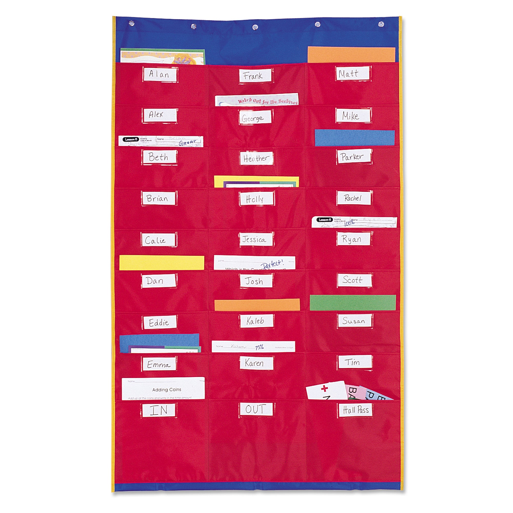Learning Resources Organisation Station Pocket Chart, 27 Pockets for Organizing Homework, Notes, and Files, Includes Wipe-Clean Labels, Wall-Mountable, Classroom or Office Use