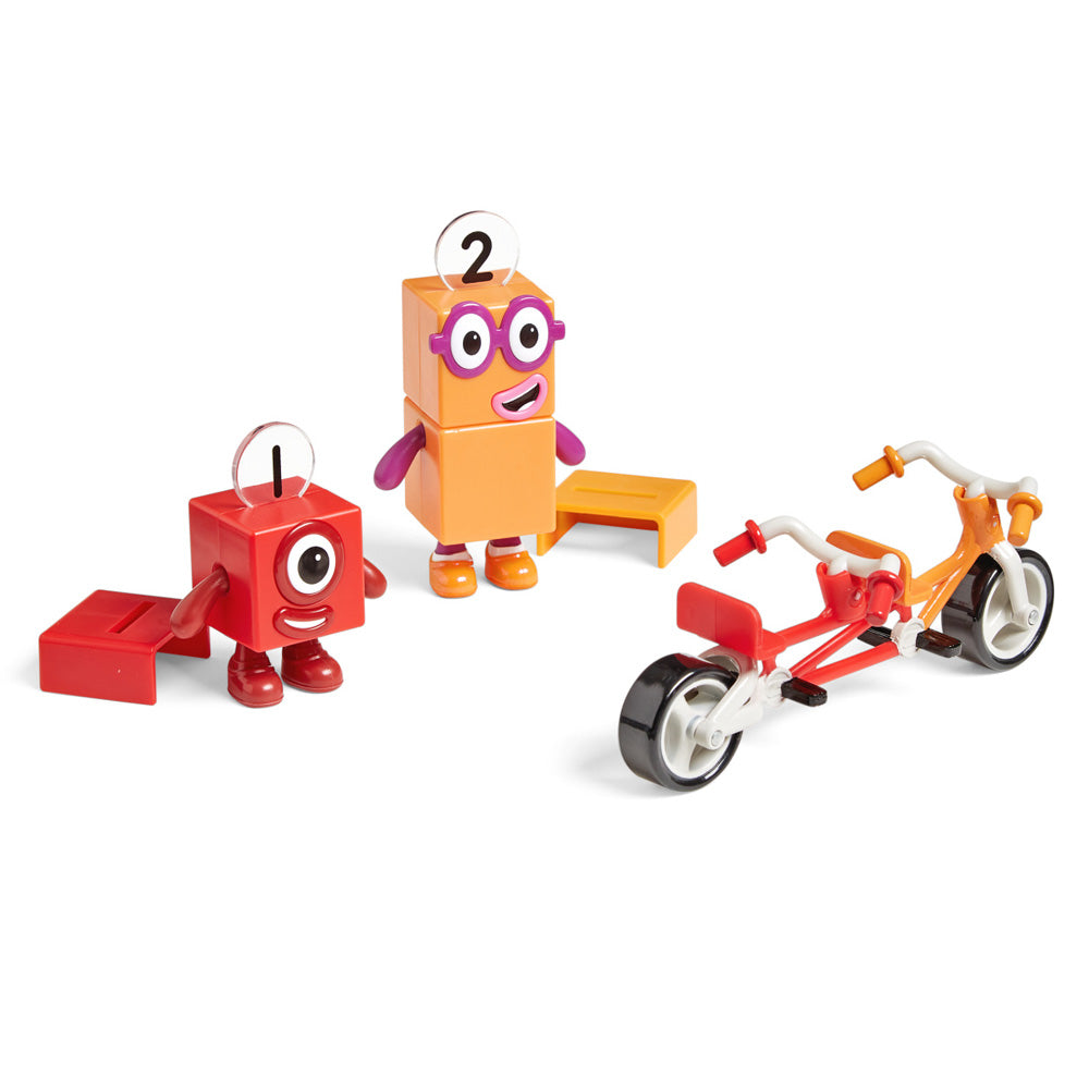 Learning Resources Numberblocks One and Two Bike Adventure, Collectible Figures with Tandem Bike & Accessories, Officially Licensed Learning Resources Set