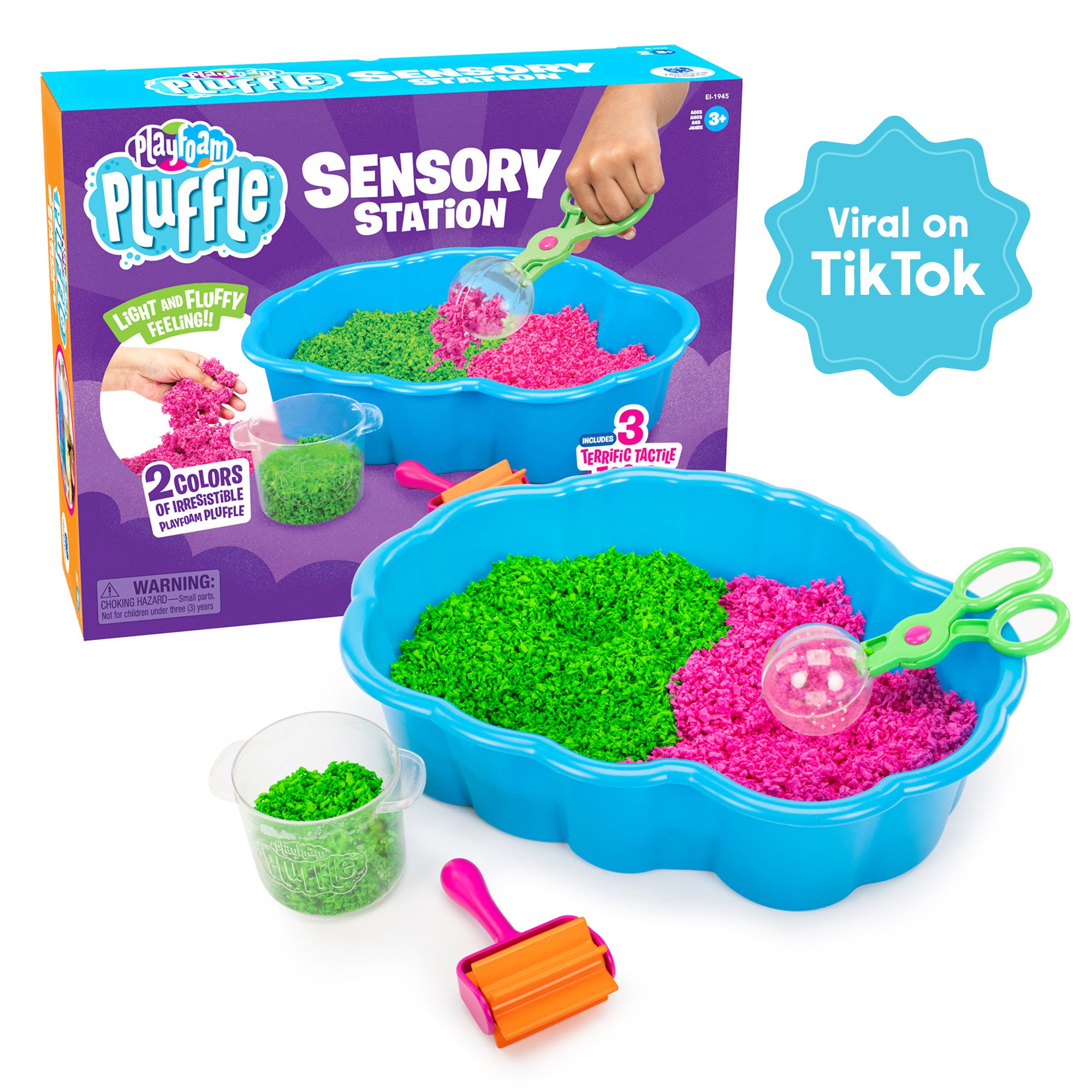 Learning Resources Playfoam Pluffle Squishology Station, Sensory Play Station with Tools for Fine Motor Skills, 6 Piece Tactile Set for Ages 3+