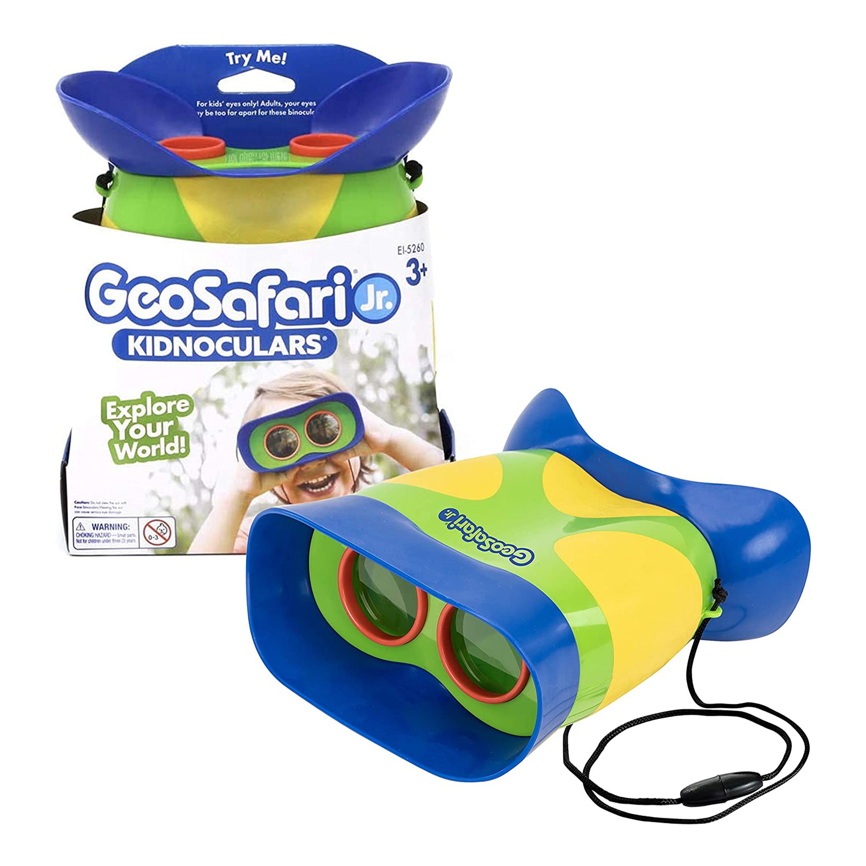 Learning Resources GeoSafari Jr. Kidnoculars, Focus-Free Binoculars for Kids with 2x Magnification, Early Exploration & STEM Learning, Ages 3+