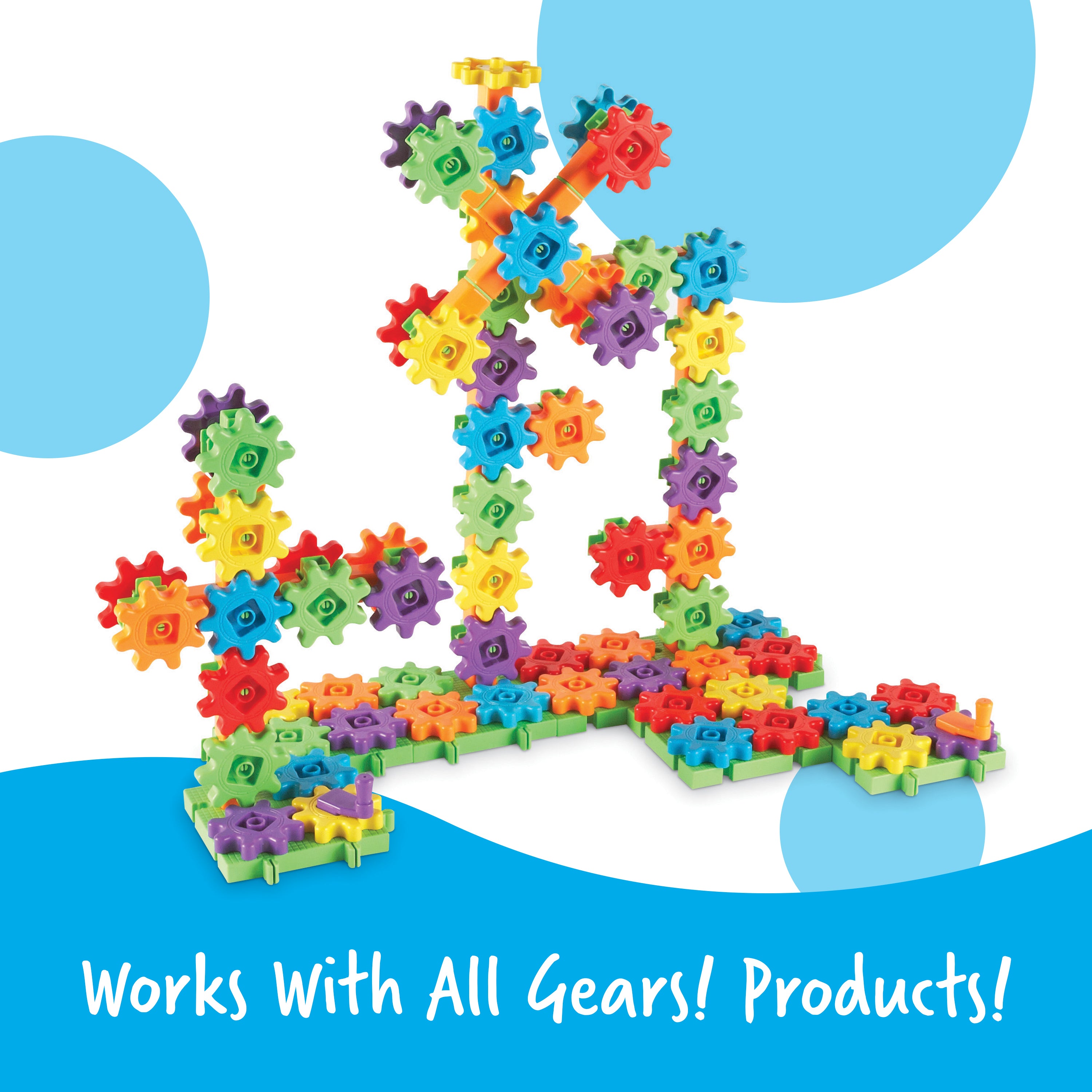 Learning Resources Gears! Gears! Gears! Super Building Set (Set of 150), Hands-On Creativity, Fine Motor Skills Development