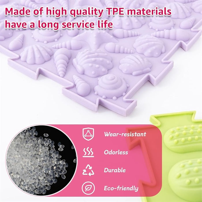 Rainbow Textured Sensory Floor Mats for Kids – Puzzle Massage Play Tiles (6 Pack)