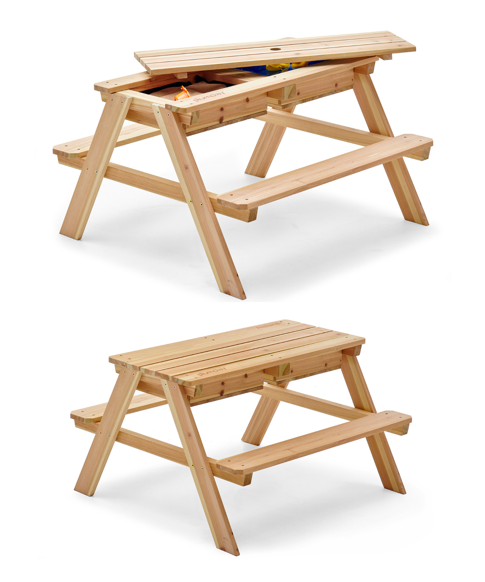 Plum Surfside Wooden Sand and Water Picnic Table, Durable 3 in 1 Table for Outdoor and Backyard Play, Summer Activity Play Table Suitable for Children both Boys and Girls Aged 18 m+