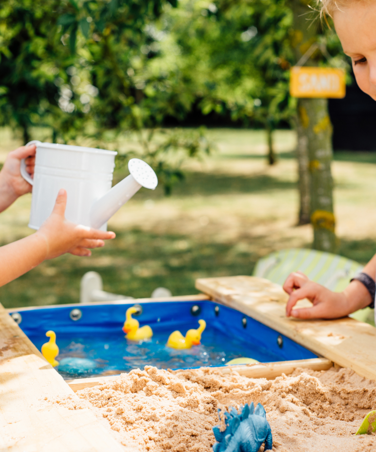 Plum Surfside Wooden Sand and Water Picnic Table, Durable 3 in 1 Table for Outdoor and Backyard Play, Summer Activity Play Table Suitable for Children both Boys and Girls Aged 18 m+