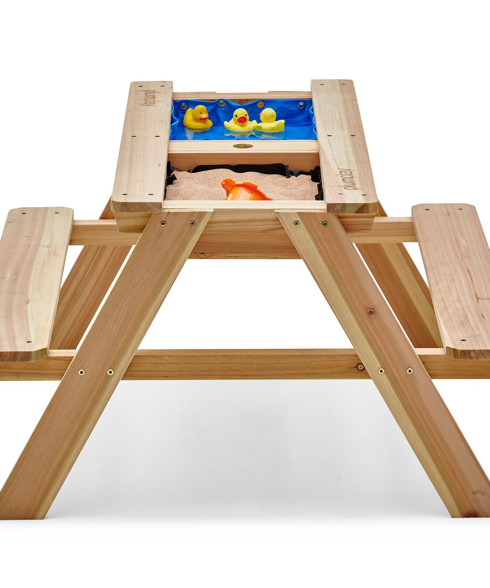 Plum Surfside Wooden Sand and Water Picnic Table, Durable 3 in 1 Table for Outdoor and Backyard Play, Summer Activity Play Table Suitable for Children both Boys and Girls Aged 18 m+