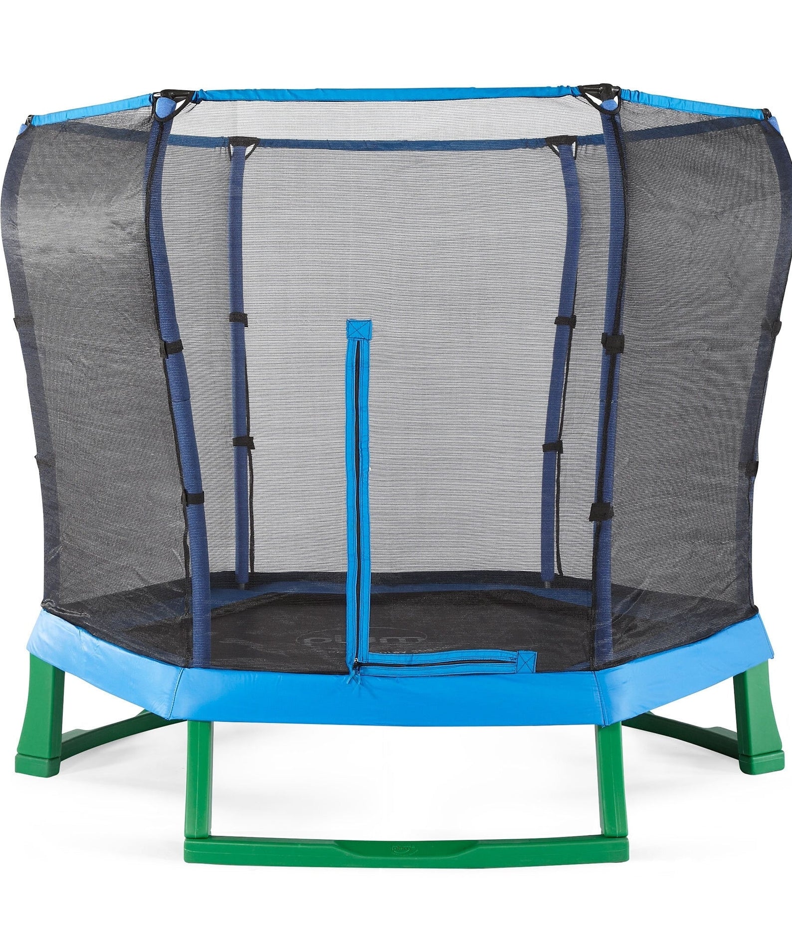 Plum 7ft Junior Jumper Trampoline with Enclosure, Safety Net and Foam Pad Protection, Stable Recreational Outdoor Toy with UV, Rust + Weather Protection, Suitable for Kids 3 Years and Above, Blue