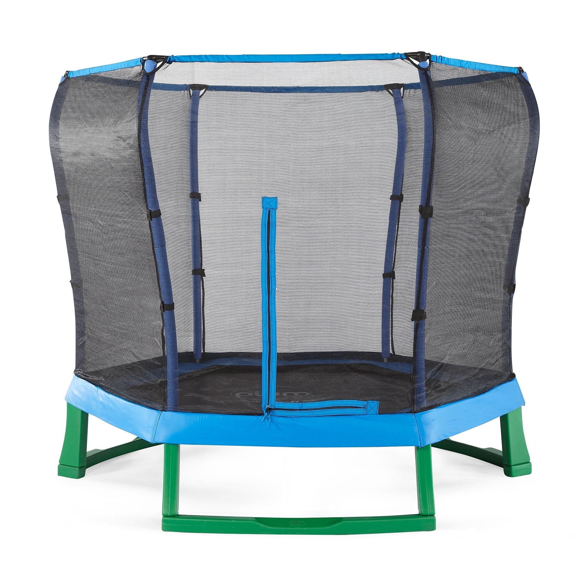 Plum 7ft Junior Jumper Trampoline with Enclosure, Safety Net and Foam Pad Protection, Stable Recreational Outdoor Toy with UV, Rust + Weather Protection, Suitable for Kids 3 Years and Above, Blue
