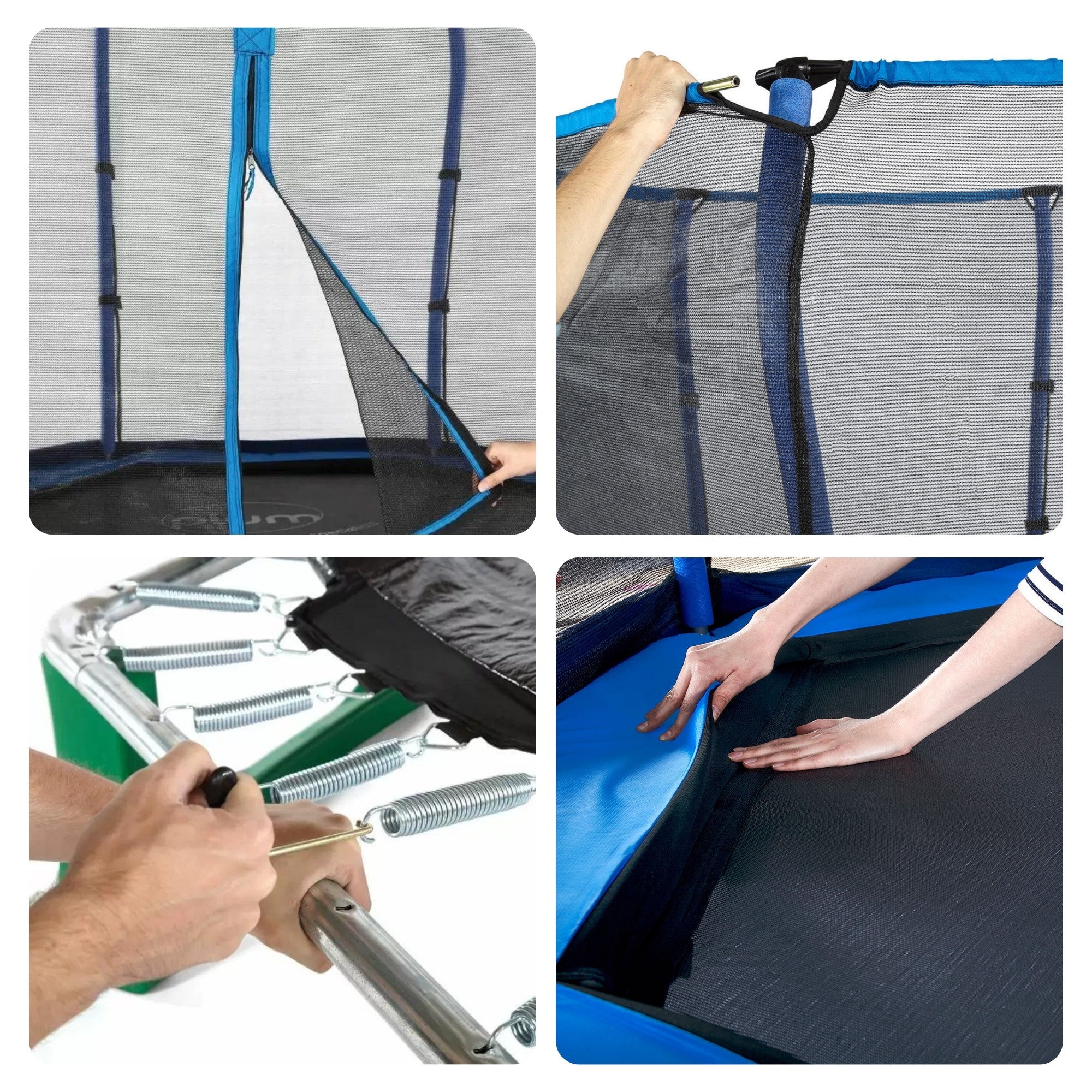 Plum 7ft Junior Jumper Trampoline with Enclosure, Safety Net and Foam Pad Protection, Stable Recreational Outdoor Toy with UV, Rust + Weather Protection, Suitable for Kids 3 Years and Above, Blue