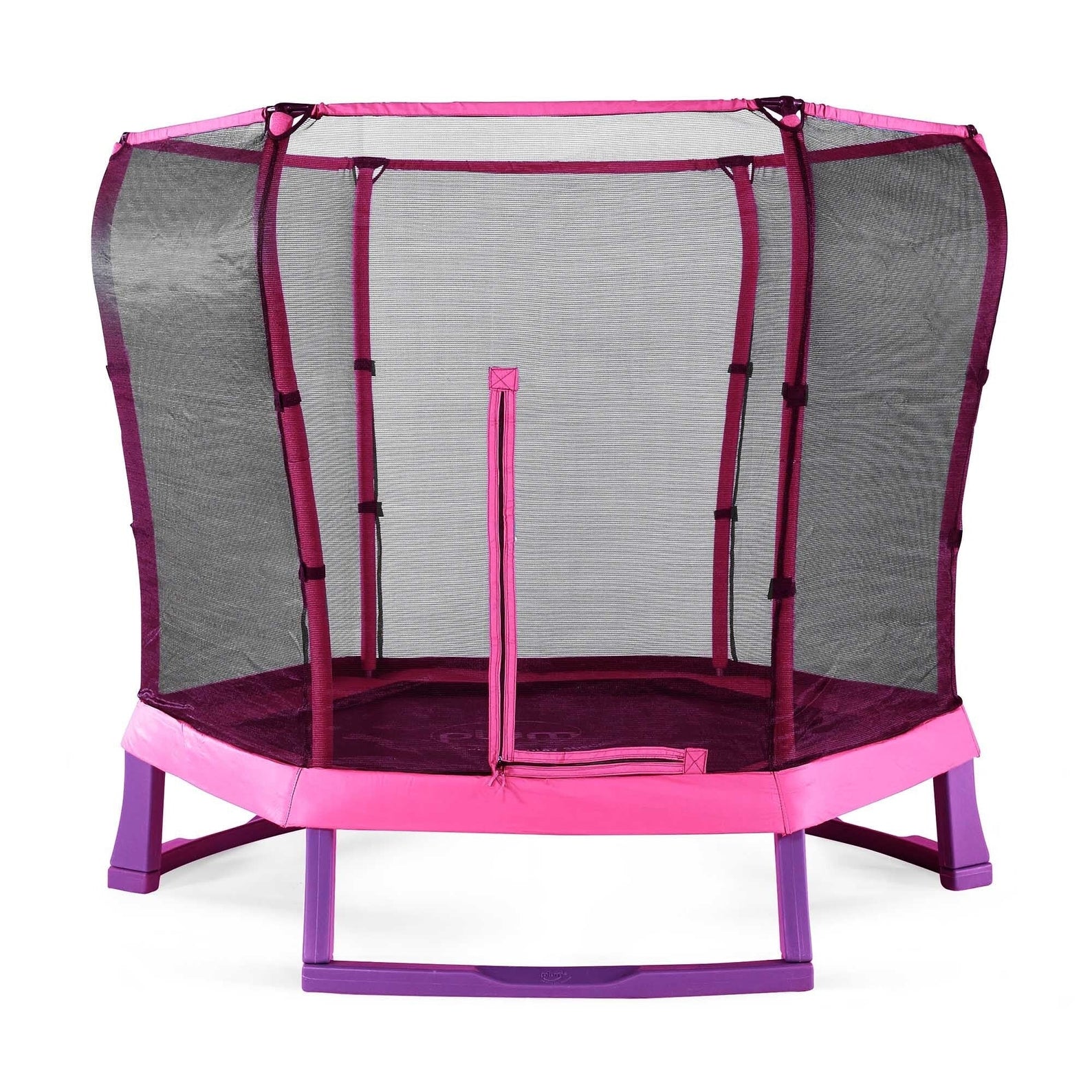 Plum 7ft Junior Jumper Trampoline with Enclosure, Safety Net and Foam Pad Protection, Stable Recreational Outdoor Toy with UV, Rust + Weather Protection, Suitable for Kids 3 Years and Above, Pink