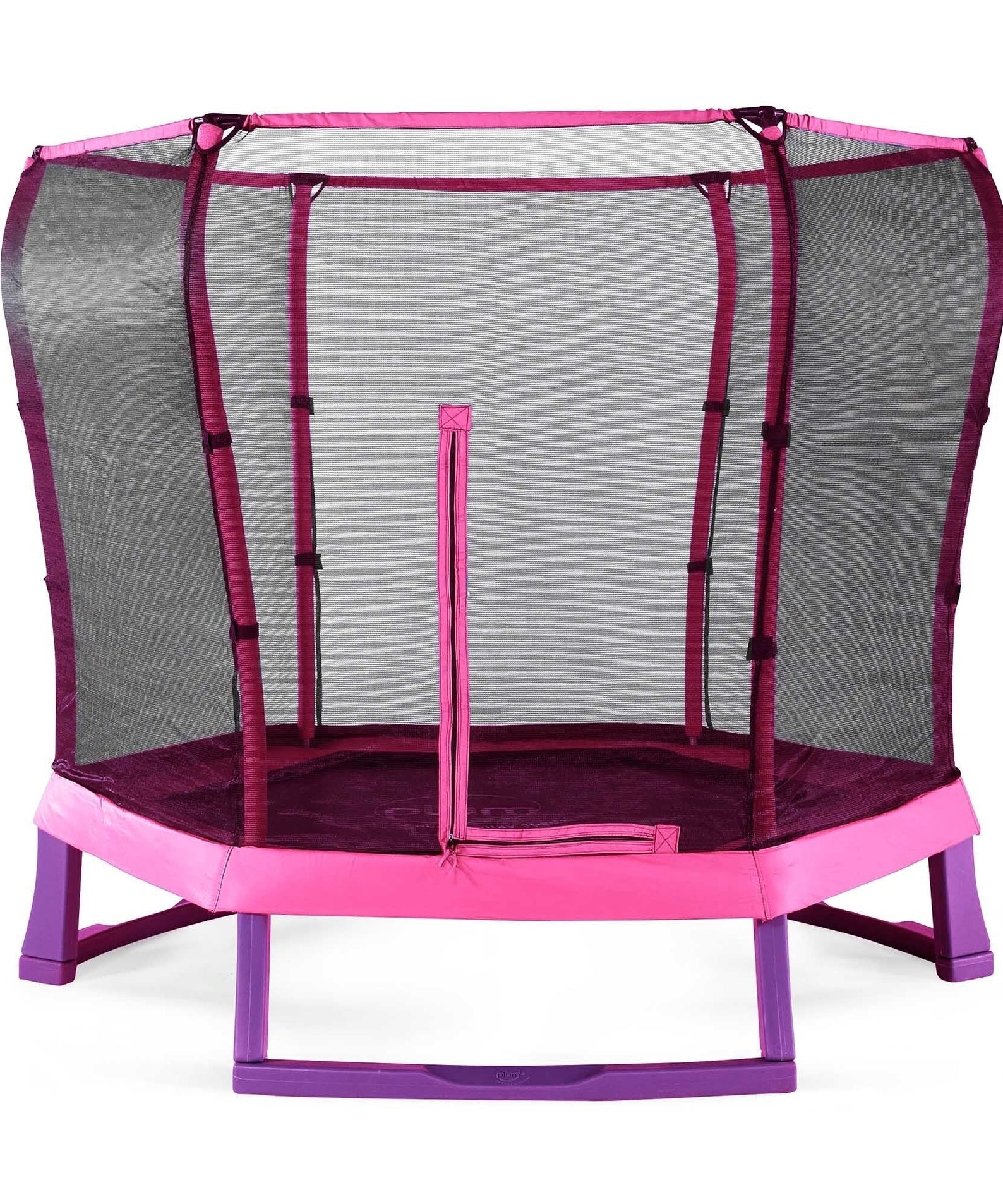 Plum 7ft Junior Jumper Trampoline with Enclosure, Safety Net and Foam Pad Protection, Stable Recreational Outdoor Toy with UV, Rust + Weather Protection, Suitable for Kids 3 Years and Above, Pink