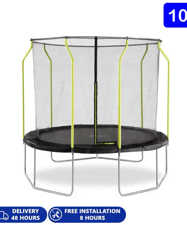 Plum Wave Trampoline with Springsafe® Technology, 2G Enclosure & Rust-Resistant Frame – Outdoor Trampolines for Kids, Safe Active Play, Ages 6+