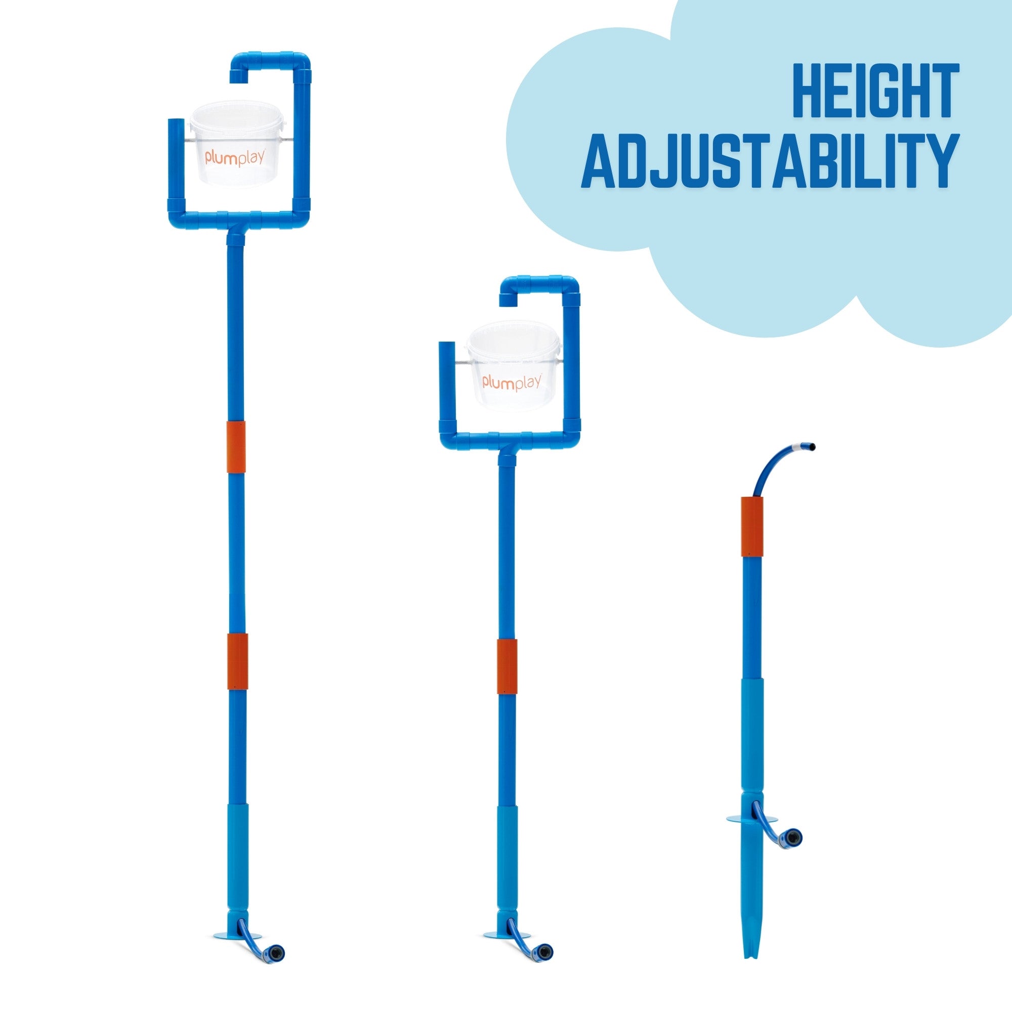 Plum Water Park Tidal Tipper with Height Adjustable Pole, Convenient and Easy to Store Summer Outdoor Water Play Backyard Toy, Suitable for Children 3 Years +, Blue