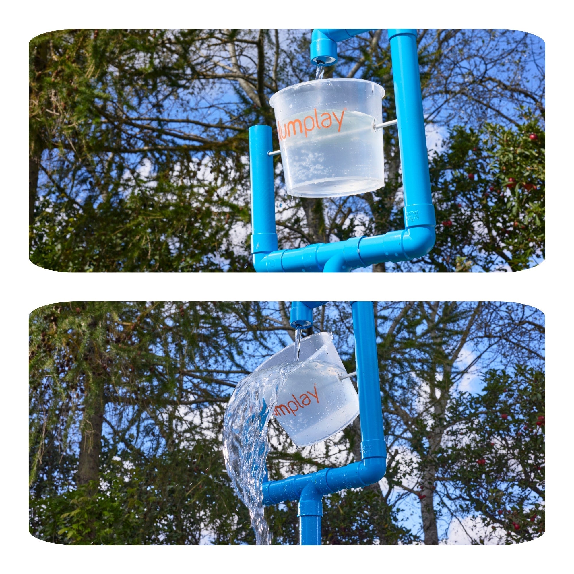 Plum Water Park Tidal Tipper with Height Adjustable Pole, Convenient and Easy to Store Summer Outdoor Water Play Backyard Toy, Suitable for Children 3 Years +, Blue