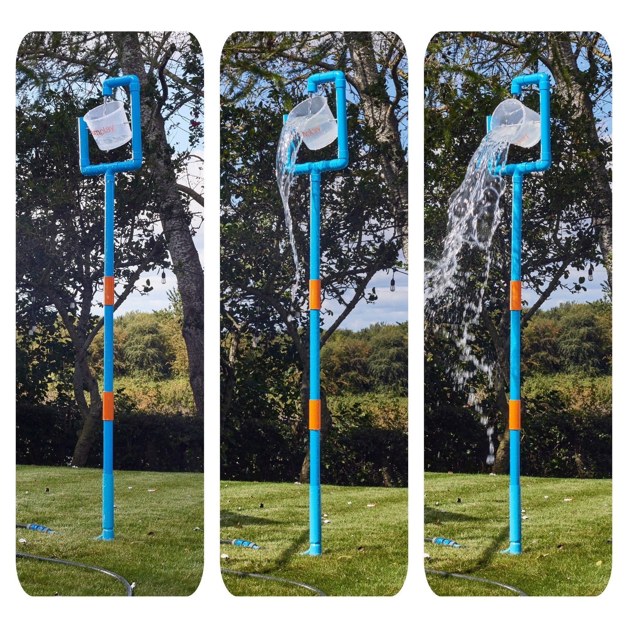 Plum Water Park Tidal Tipper with Height Adjustable Pole, Convenient and Easy to Store Summer Outdoor Water Play Backyard Toy, Suitable for Children 3 Years +, Blue