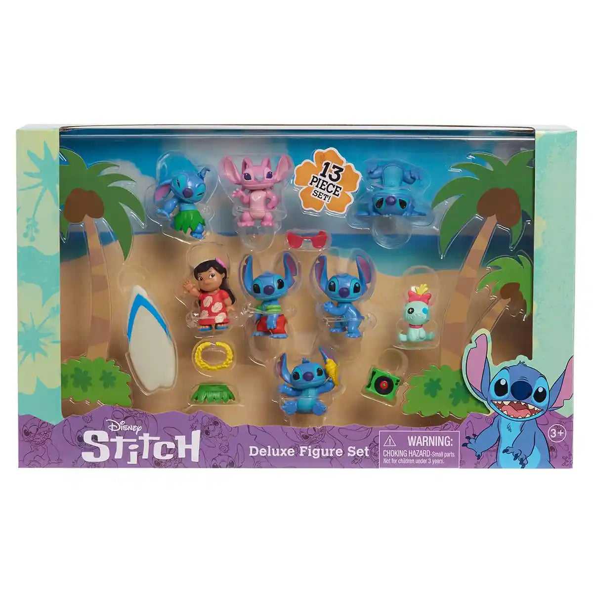 Just Play Disney Lilo & Stitch Deluxe 13-Piece Figure Set, Includes Lilo, Stitch, Scrump, Angel & Accessories, Officially Licensed Kids Toy for Ages 3+