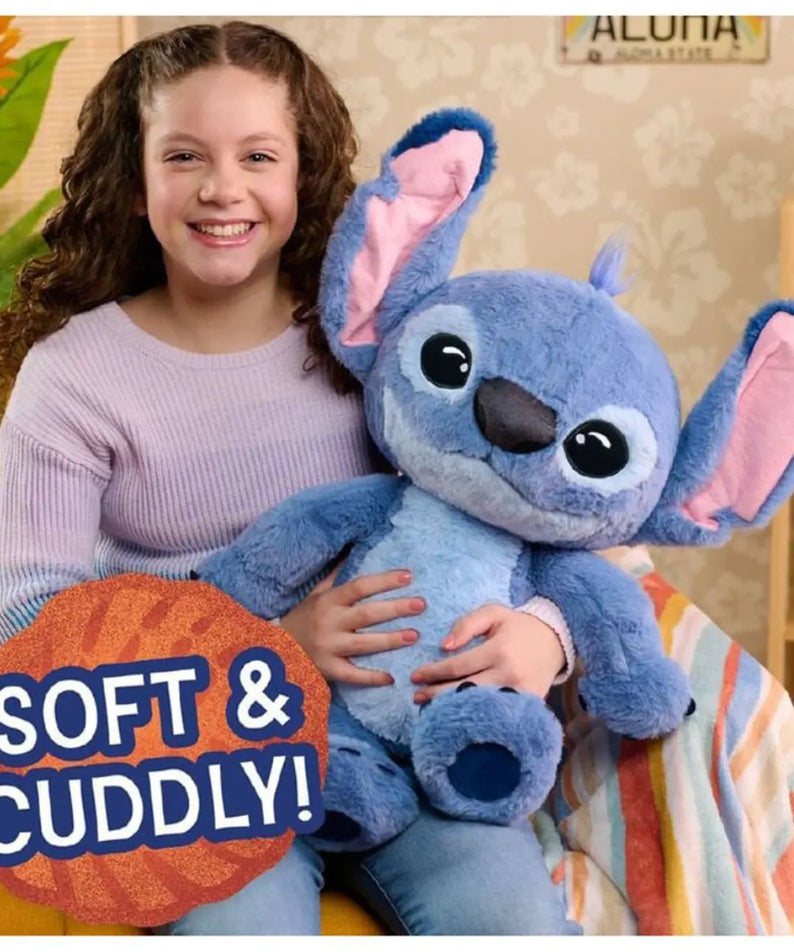 Just Play Disney Stitch Giant 24-Inch Plush Toy, Ultra-Soft Live Action Hugging Stuffed Animal for Kids
