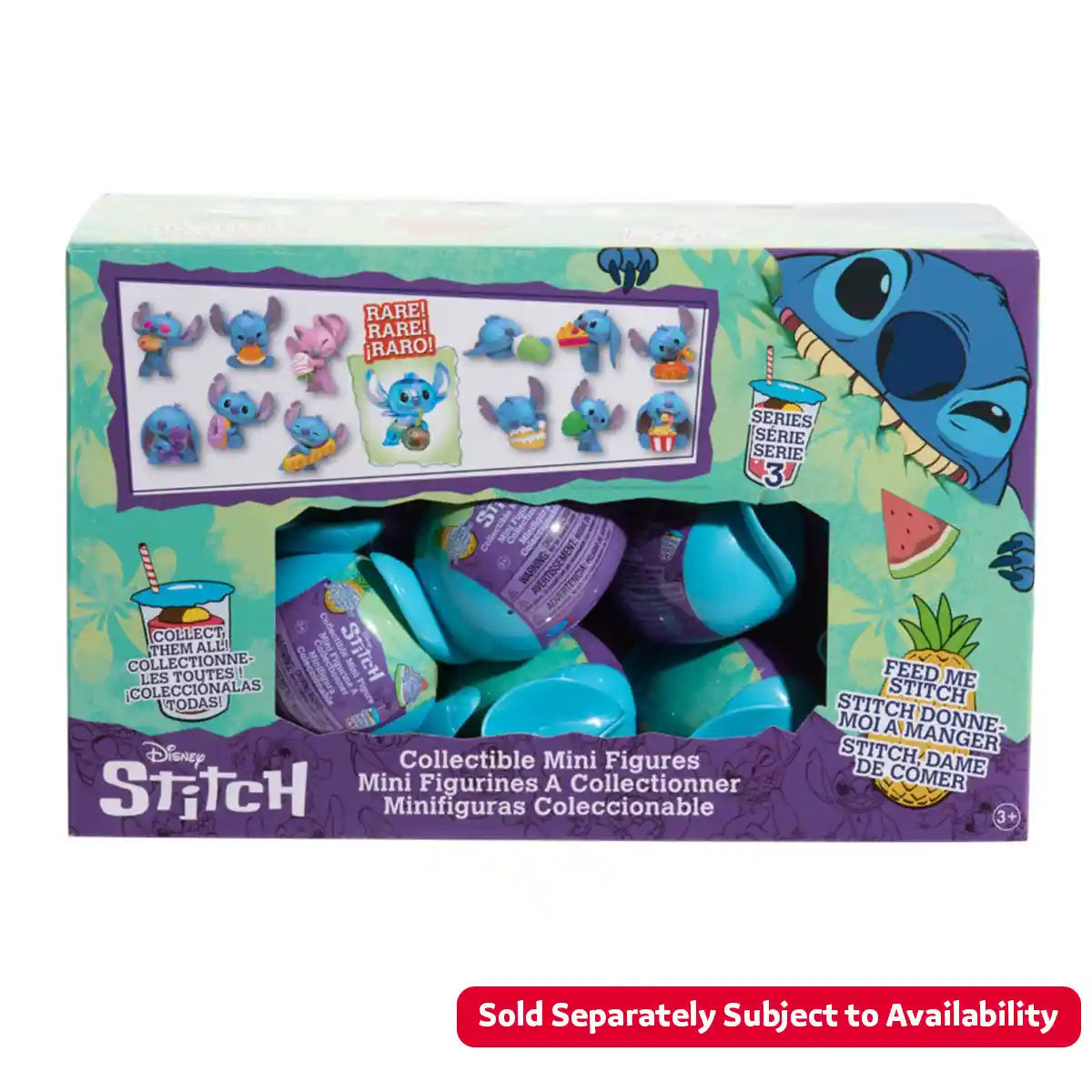 Just Play Disney Stitch Collectible Mini Figure Feed Me, Assorted, 2-Inch Toy, Lilo & Stitch Figure for Kids Ages 3+