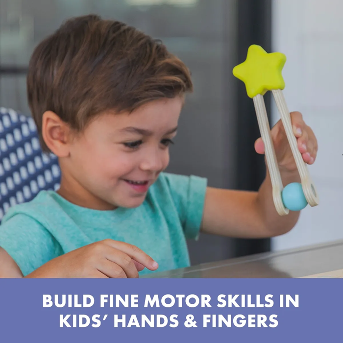 Educational Insights Easy Tweezies Small Group Set – Wooden Fine Motor Tweezers for Sorting & Counting (6-Pack, Ages 3+)