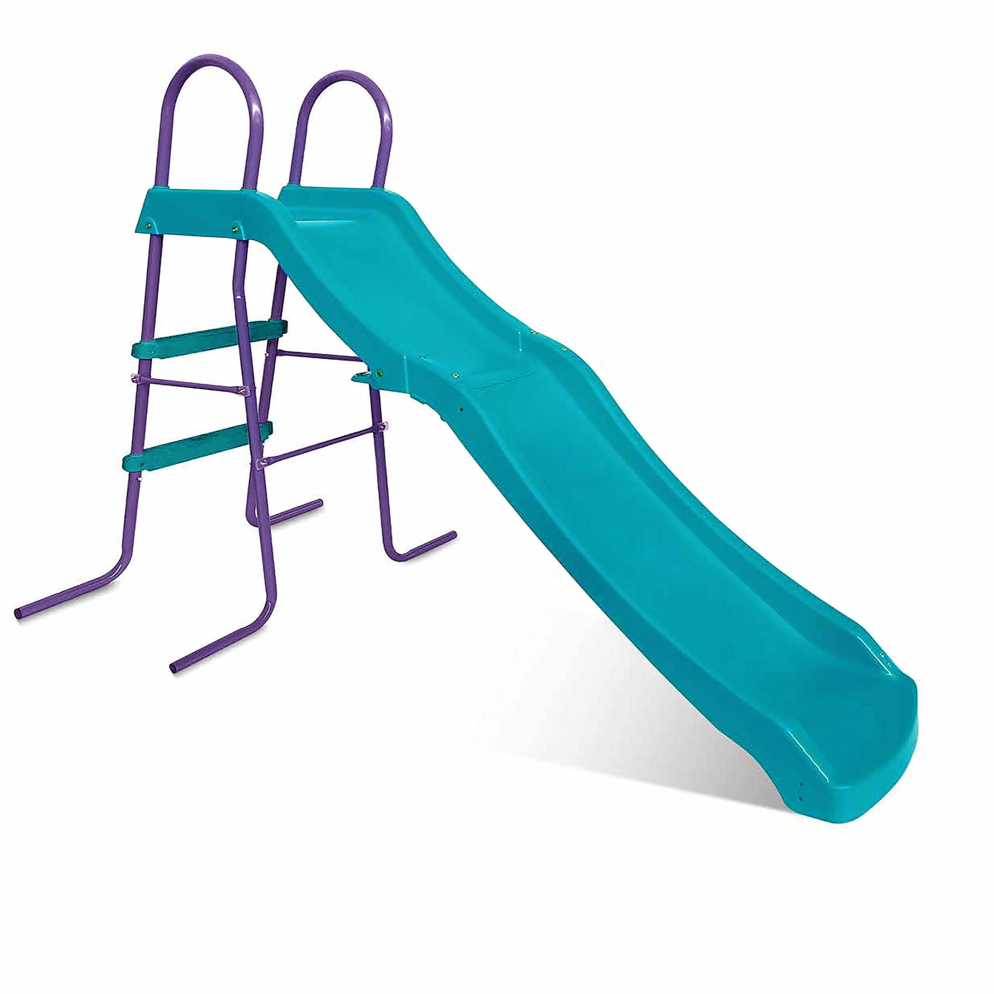 Plum Haumea 6ft Freestanding Slide with Ladder, Easy to Assemble Sturdy Metal Frame with 50kg Maximum Weight Capacity, Outdoor Garden Slide Suitable for Boys and Girls Aged 3 years and Above, Blue
