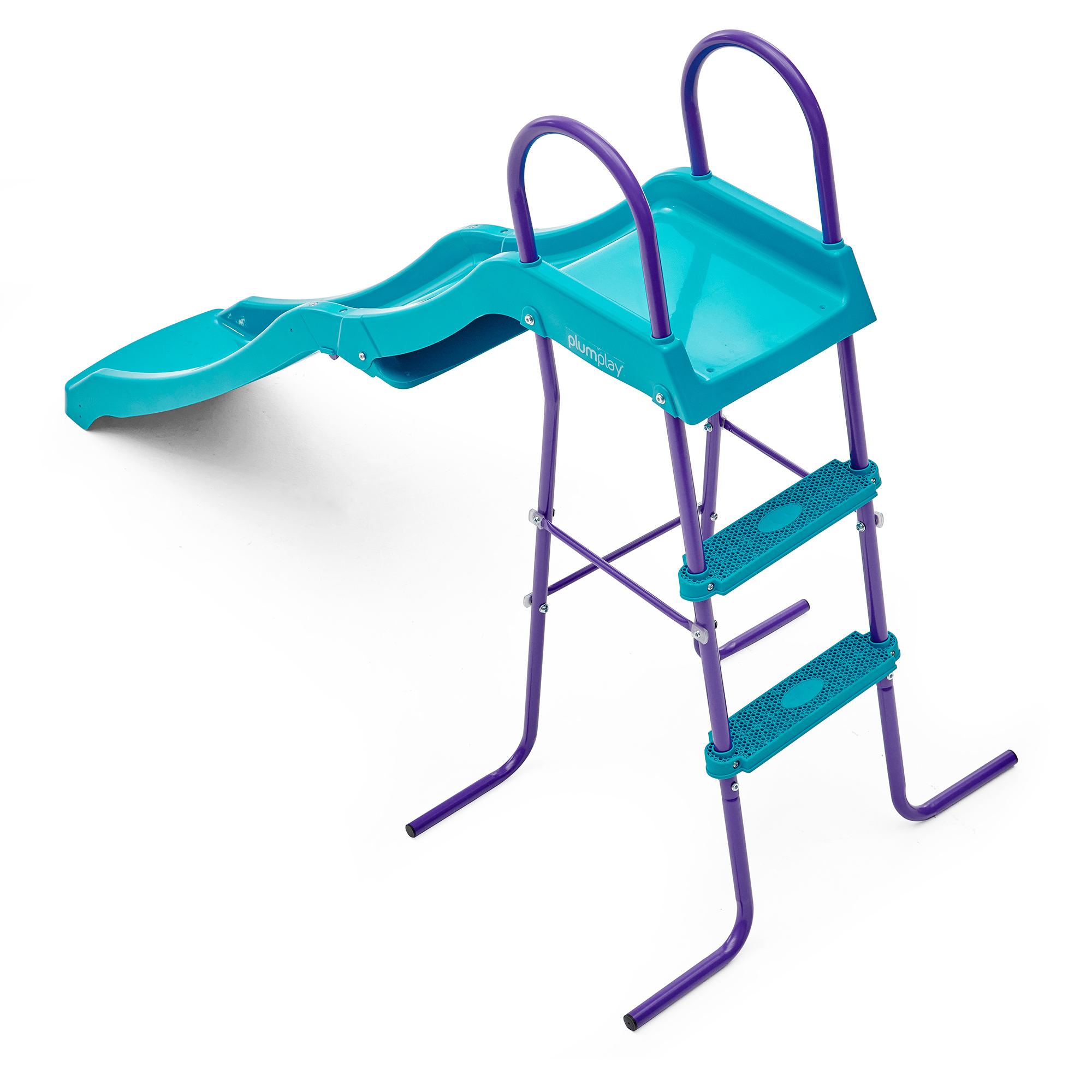 Plum Haumea 6ft Freestanding Slide with Ladder, Easy to Assemble Sturdy Metal Frame with 50kg Maximum Weight Capacity, Outdoor Garden Slide Suitable for Boys and Girls Aged 3 years and Above, Blue
