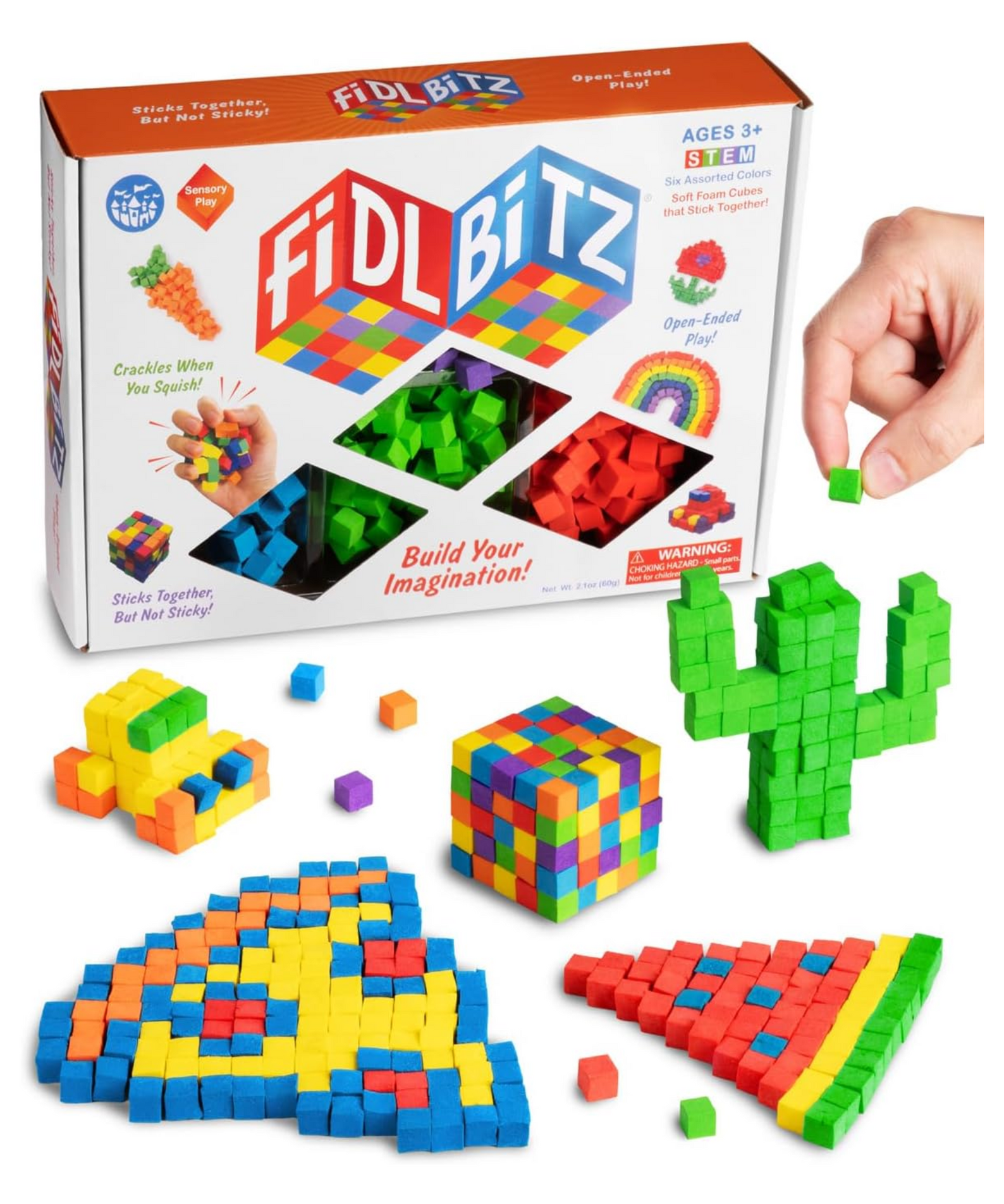 Play Visions FidlBitz - Revolutionary Cubes That Stick Together, But Not Sticky! (Deluxe Set)
