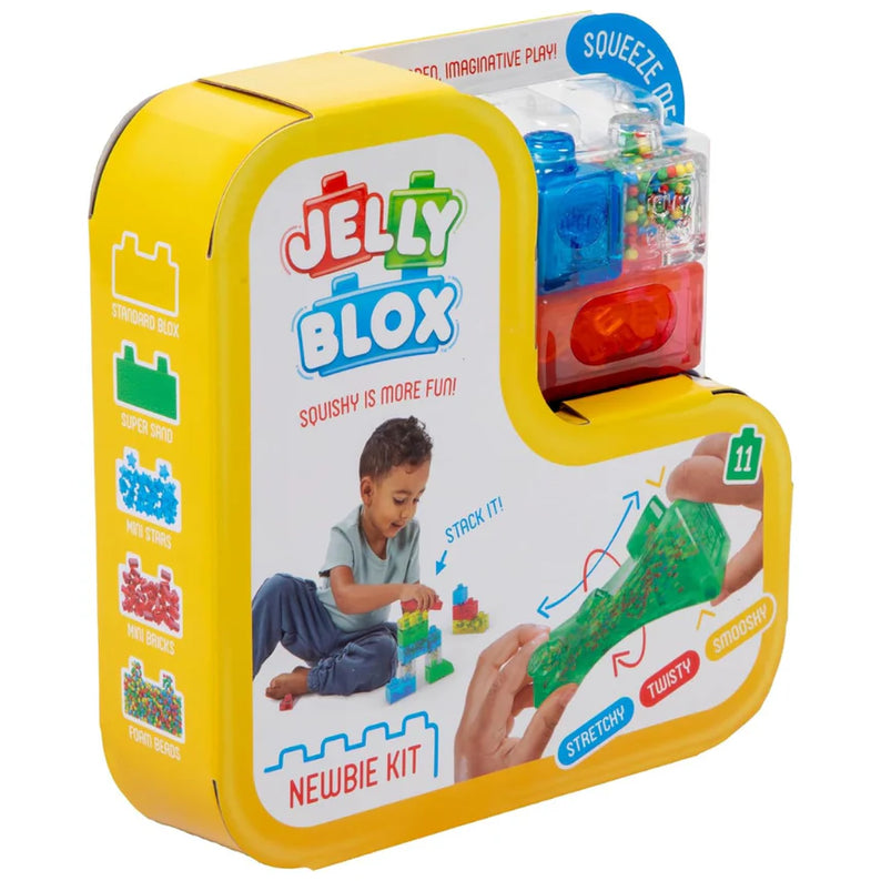 Goliath Jelly Blox Newbie Kit, 11 Piece Toddler & Preschool Building Blocks, Ouch-Free Tactile & Sensory Play Fidget Toy, Stackable, Squishable & Stretchable Blocks Suitable for Boys & Girls Aged 2+