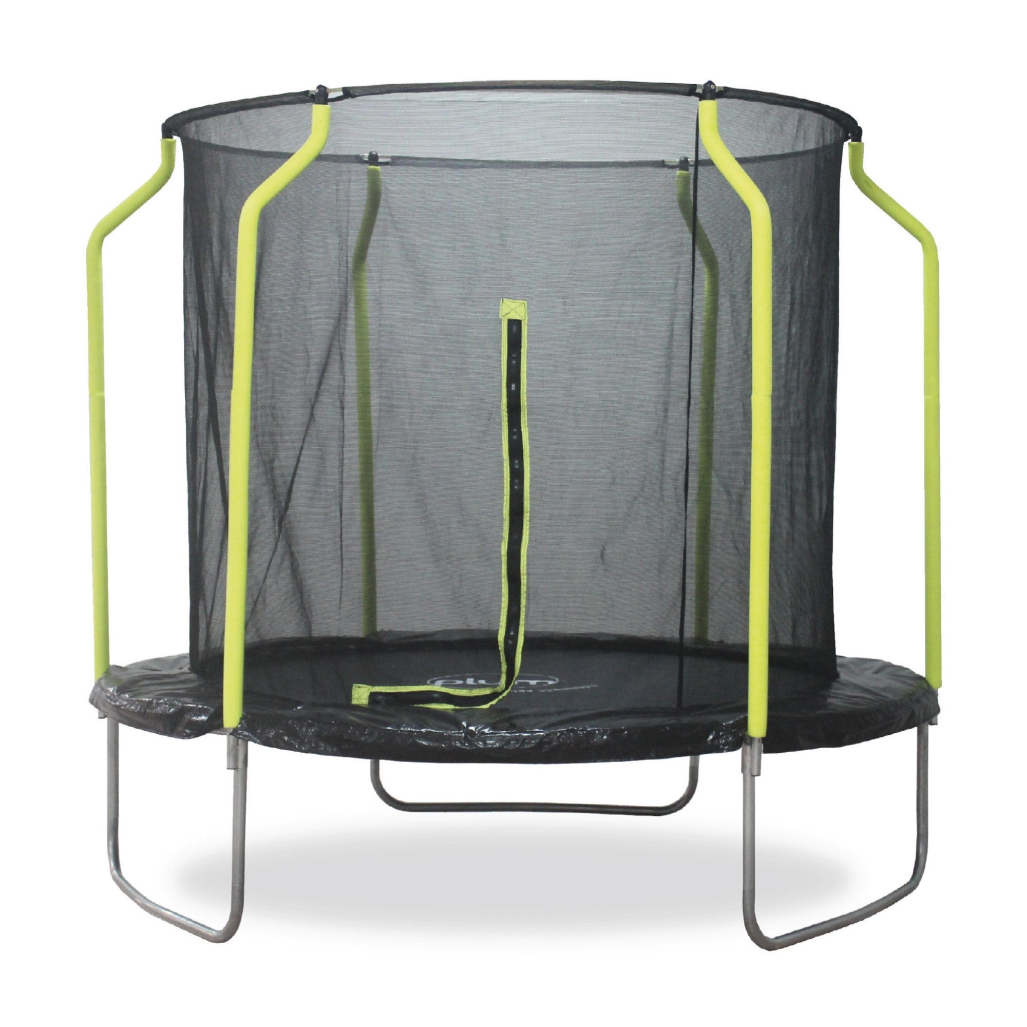 Plum 8ft Springsafe Jumper Trampoline with Enclosure, Safety Net and Foam Pad Protection, Stable Recreational Outdoor Toy with UV, Rust + Weather Protection, Suitable for Kids 6 Years and Above