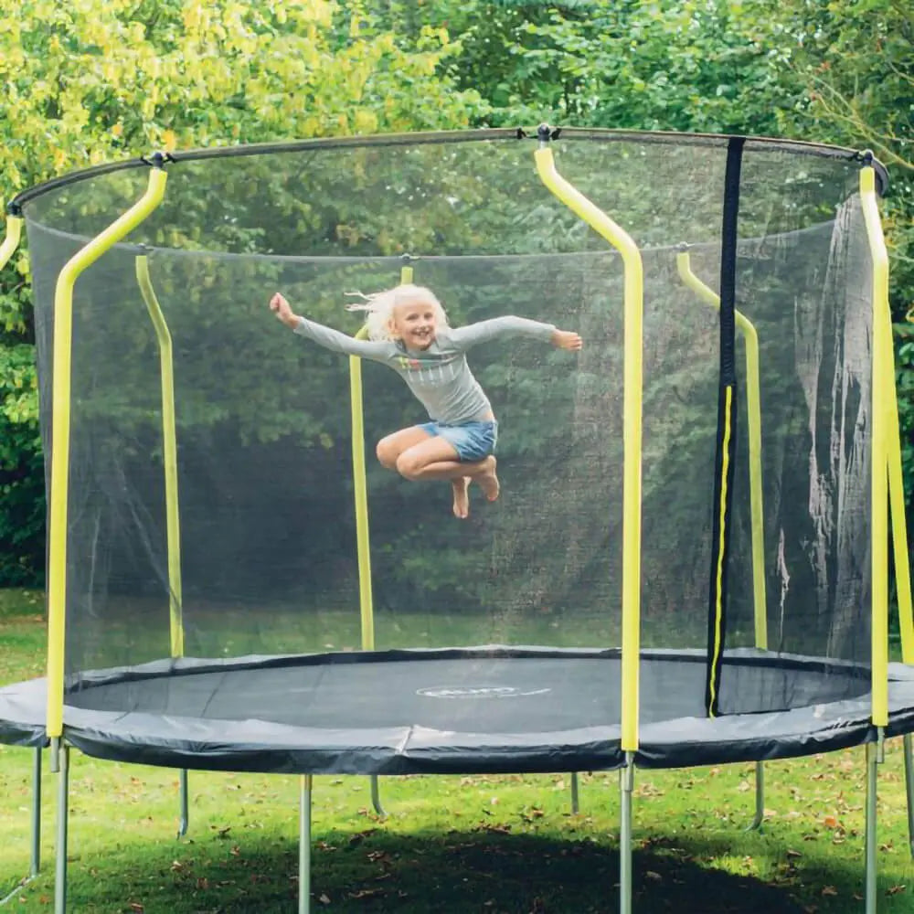 Plum Wave Trampoline with Springsafe® Technology, 2G Enclosure & Rust-Resistant Frame – Outdoor Trampolines for Kids, Safe Active Play, Ages 6+
