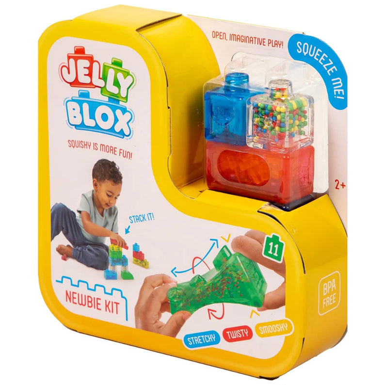 Goliath Jelly Blox Newbie Kit, 11 Piece Toddler & Preschool Building Blocks, Ouch-Free Tactile & Sensory Play Fidget Toy, Stackable, Squishable & Stretchable Blocks Suitable for Boys & Girls Aged 2+
