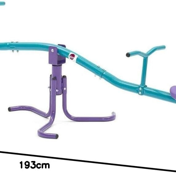 Plum Rotating Metal See Saw, 360° Rotation, Easy to Assemble Sturdy Metal Frame Design with 50kg Maximum Weight Capacity, Outdoor Toy Suitable for Children both Boys and Girls Aged 3 years and Above