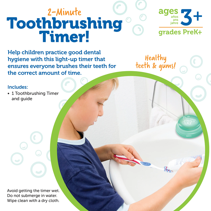 Learning Resources 2‑Minute Toothbrushing Timer – Fun Kids Dental Timer for 2-Minute Brushing Habits