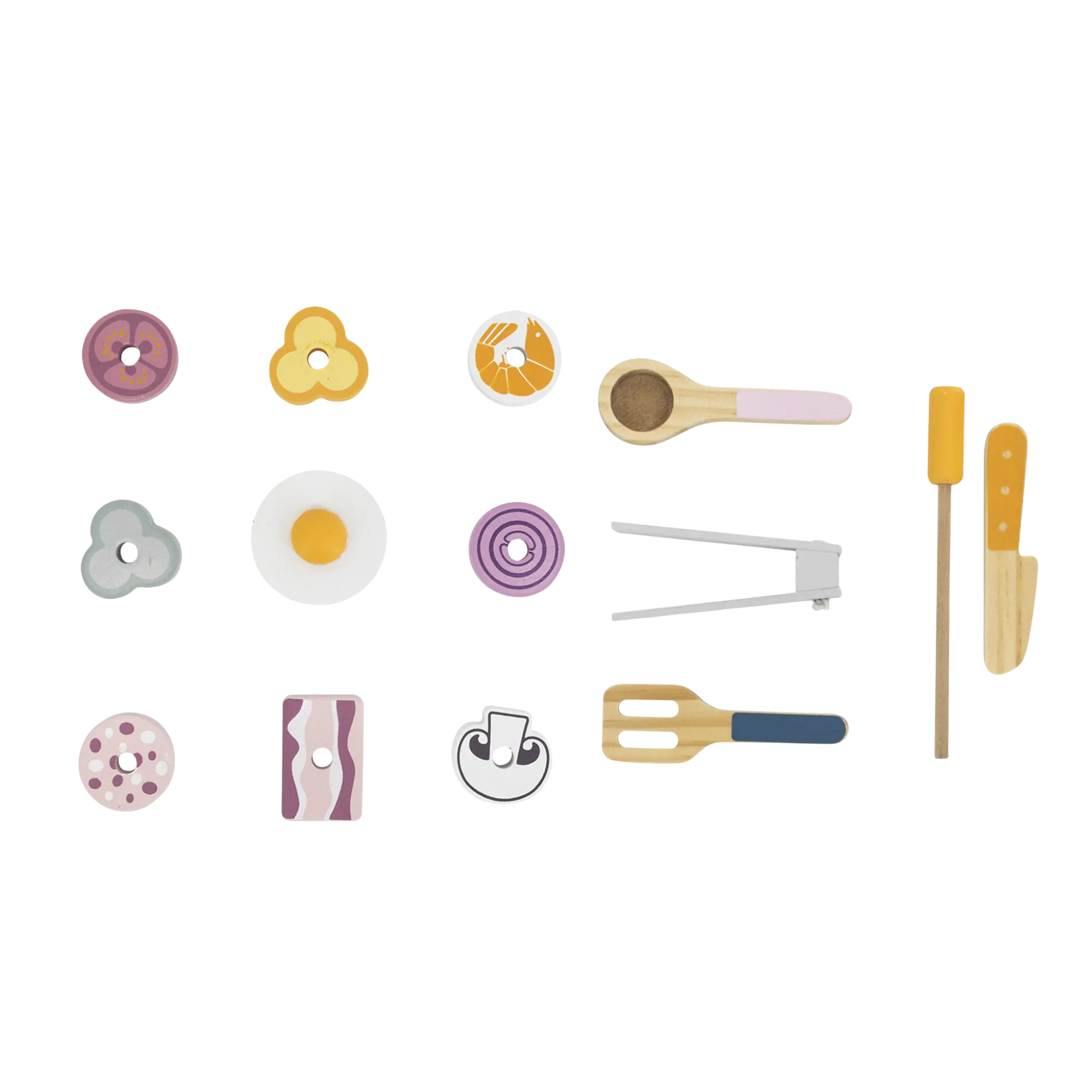 PolarB Foldable Wooden Stove and BBQ Toy for Kids Aged 2 and Up  2-in-1 Kitchen and Barbecue Playset with Utensils and Food Pieces