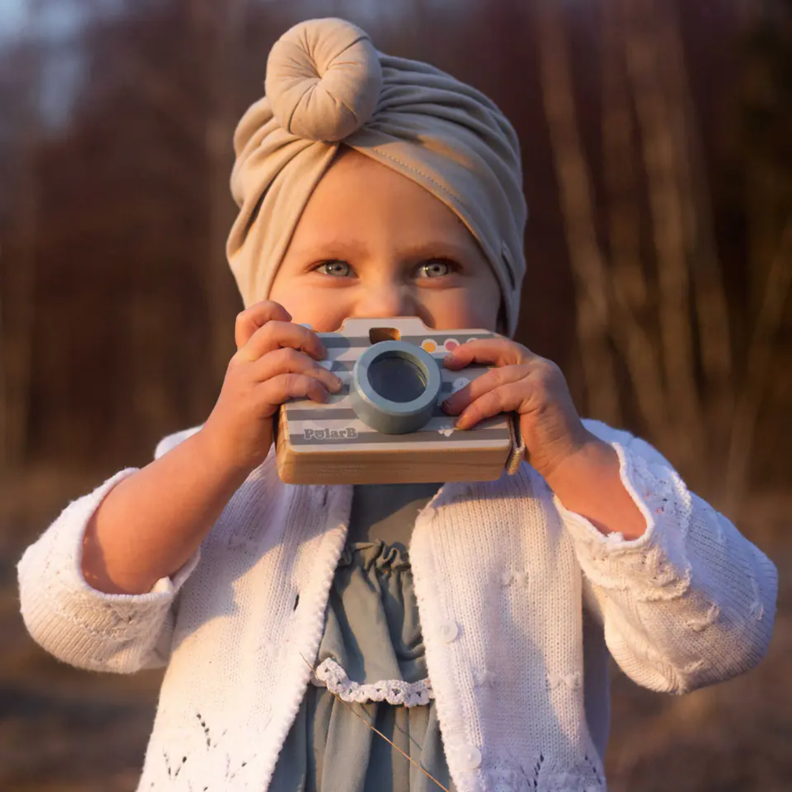 PolarB Wooden Camera Toy with Kaleidoscope for Toddlers Aged 2 and Up  Durable, Educational Roleplay Toy to Develop Creativity and Motor Skills