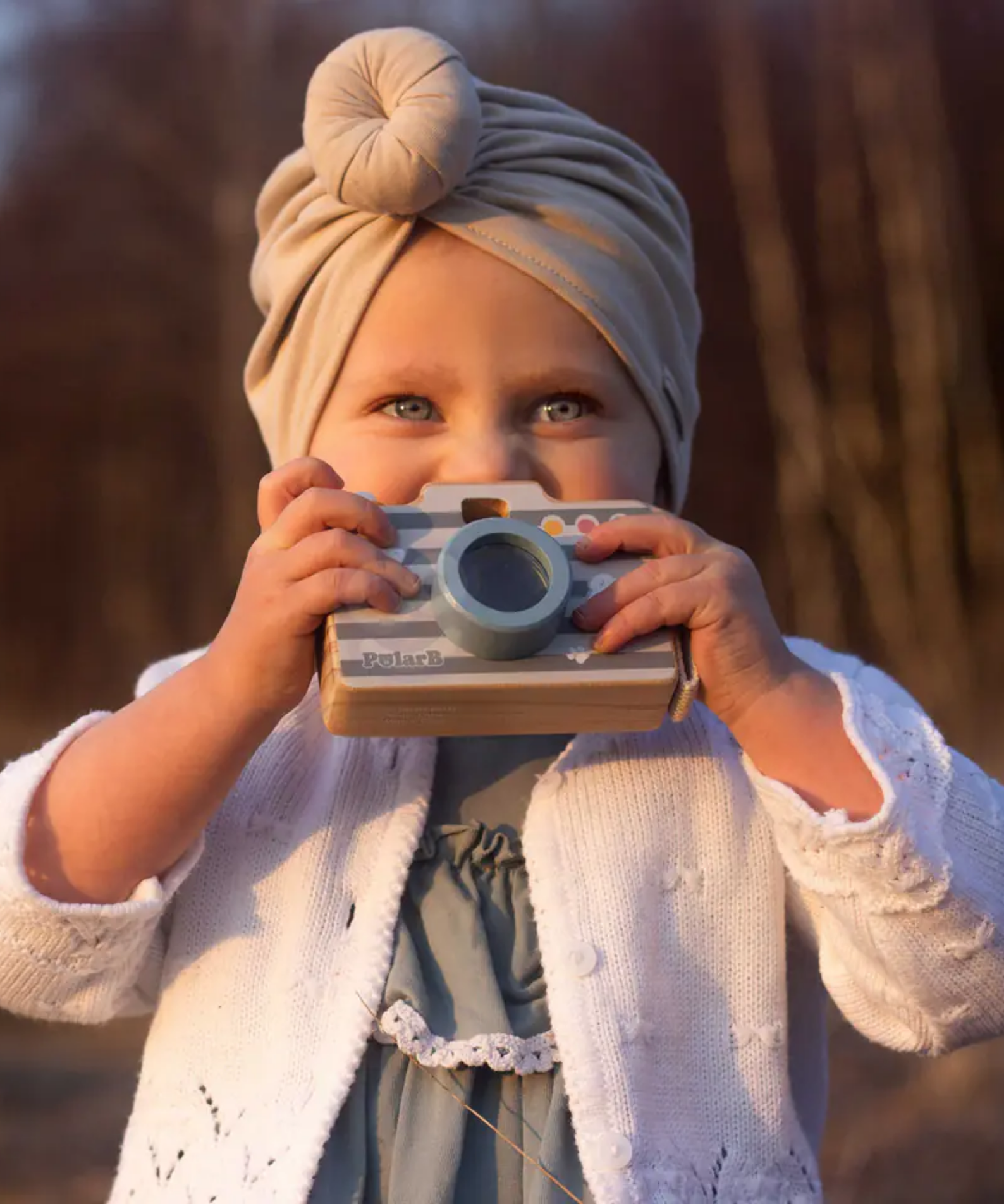 PolarB Wooden Camera Toy with Kaleidoscope for Toddlers Aged 2 and Up  Durable, Educational Roleplay Toy to Develop Creativity and Motor Skills