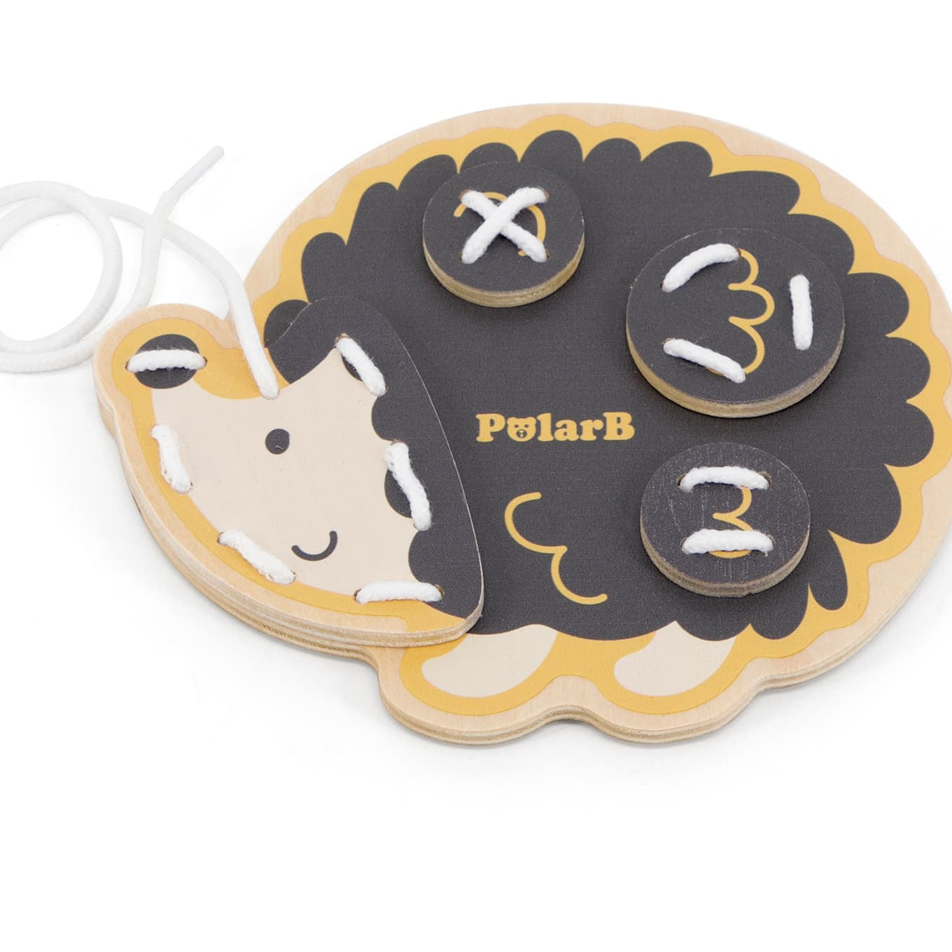 PolarB 3D Animal Friends Lacing & Sewing Set – Fine Motor Skills Educational Toy