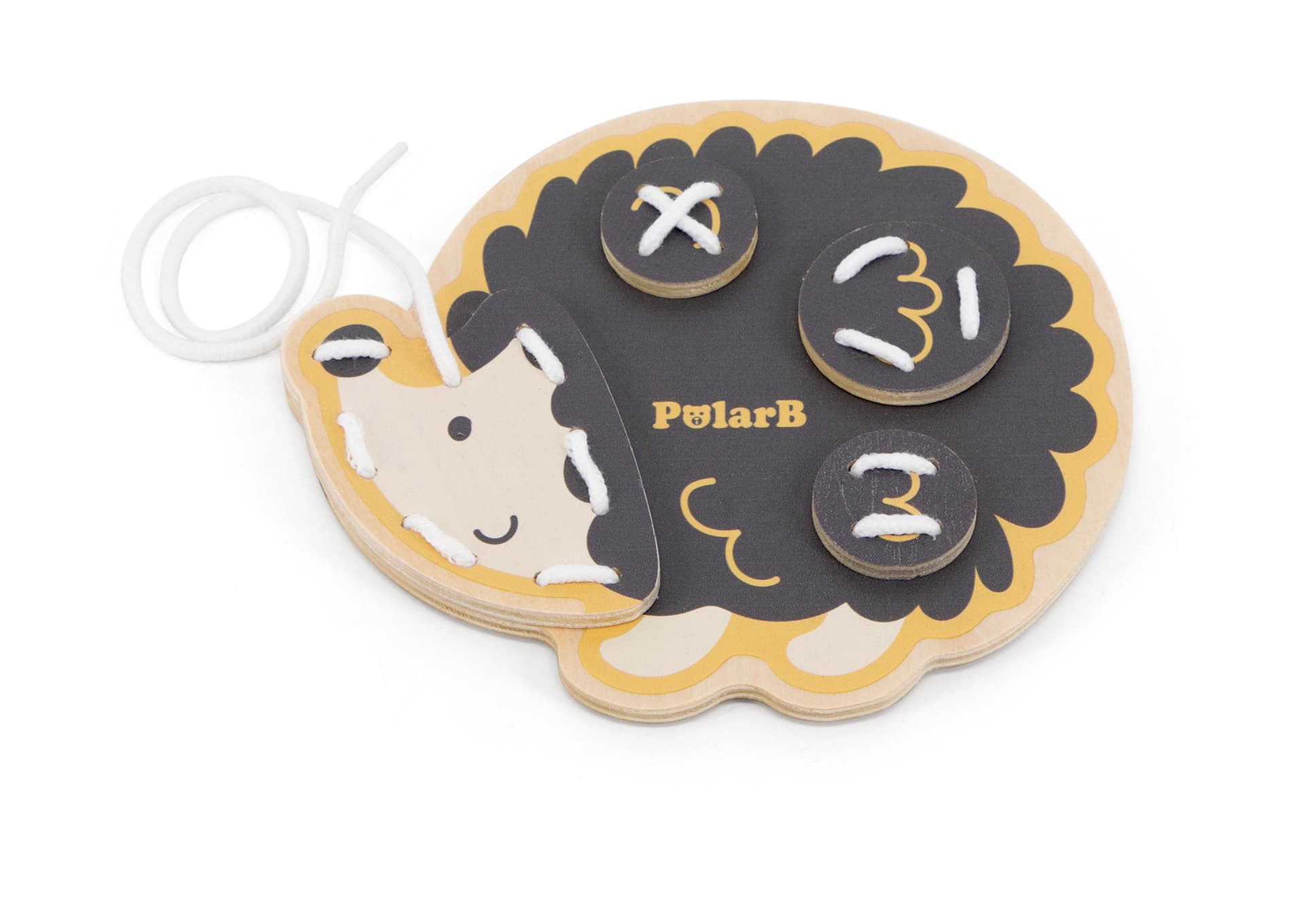PolarB 3D Animal Friends Lacing & Sewing Set – Fine Motor Skills Educational Toy