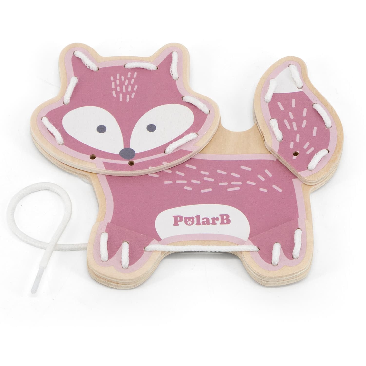 PolarB 3D Animal Friends Lacing & Sewing Set – Fine Motor Skills Educational Toy