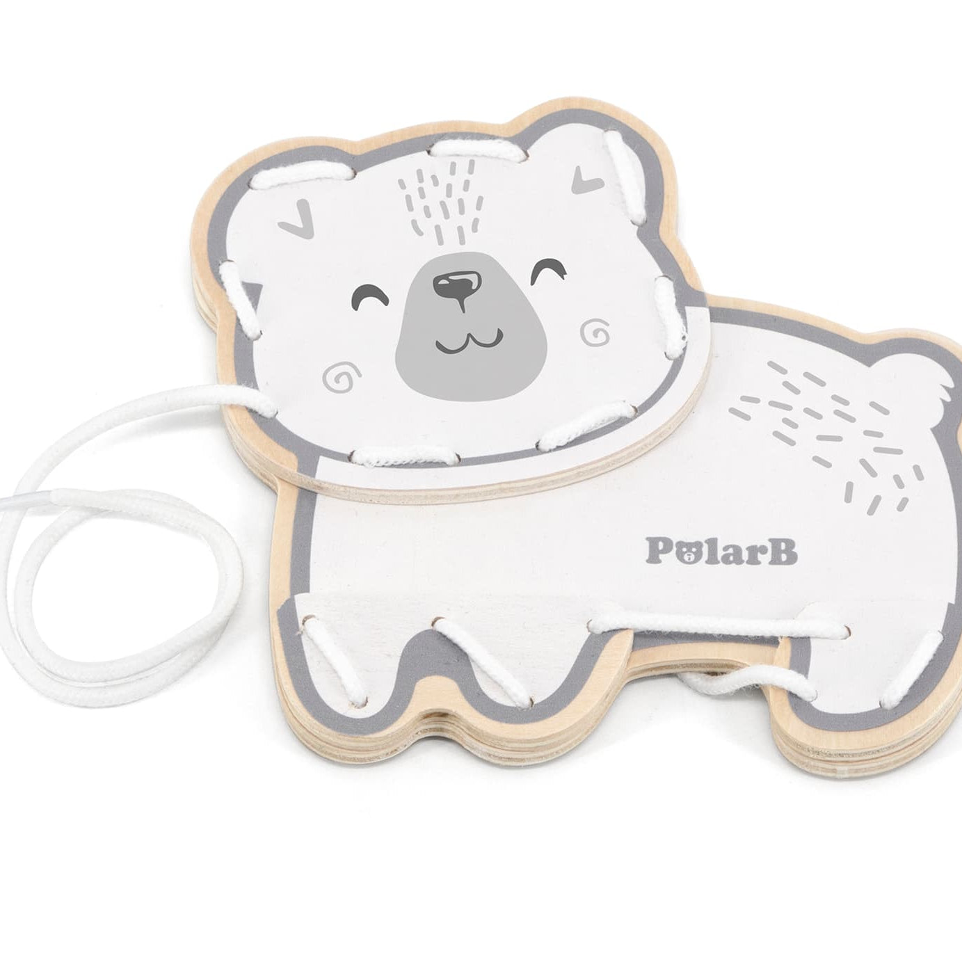 PolarB 3D Animal Friends Lacing & Sewing Set – Fine Motor Skills Educational Toy