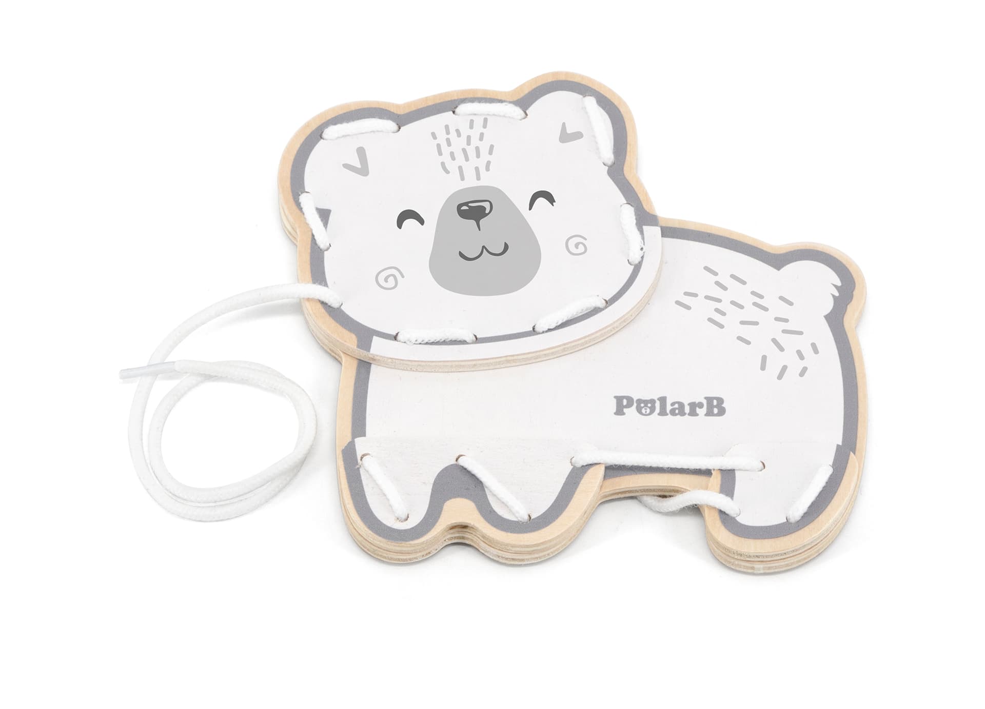 PolarB 3D Animal Friends Lacing & Sewing Set – Fine Motor Skills Educational Toy