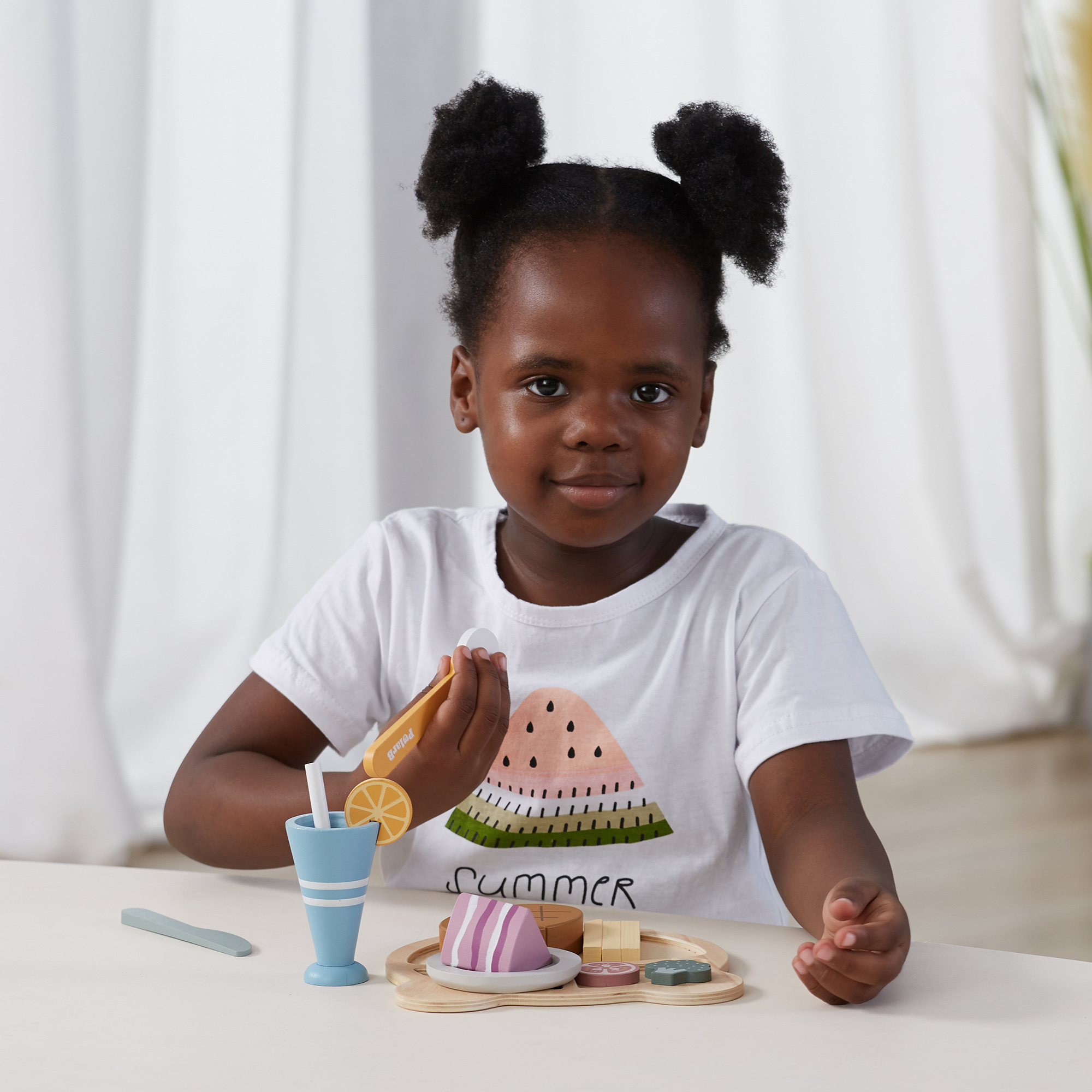 PolarB Wooden Lunch Set Pretend Play Toy for Babies and Toddlers  Age 18 Months and Above