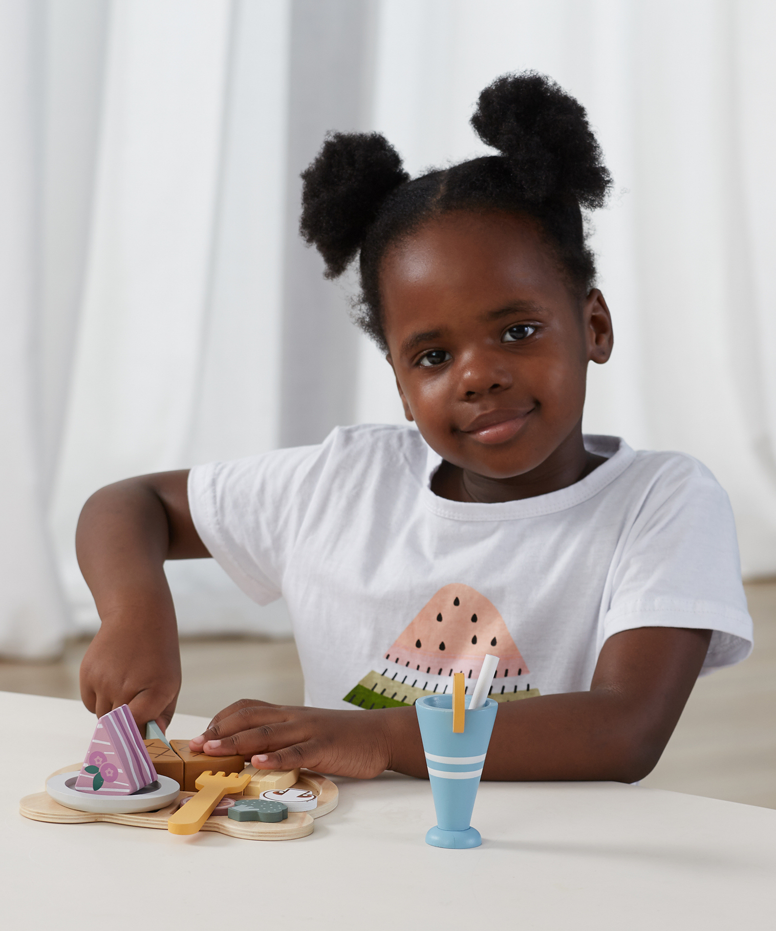 PolarB Wooden Lunch Set Pretend Play Toy for Babies and Toddlers  Age 18 Months and Above