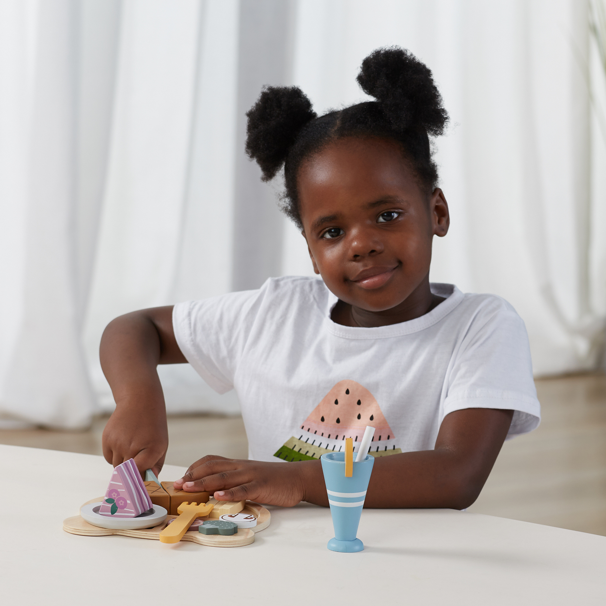 PolarB Wooden Lunch Set Pretend Play Toy for Babies and Toddlers  Age 18 Months and Above