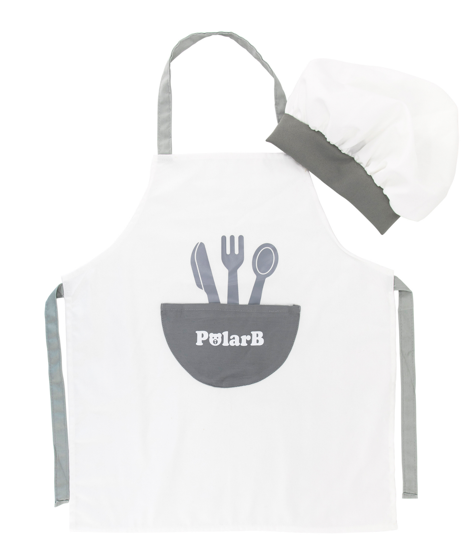 VIGA Little Chef Uniform and Hat Set, Kids Apron with Pocket and Adjustable Hat, Role Play Costume for Cooking, Baking and Dress Up