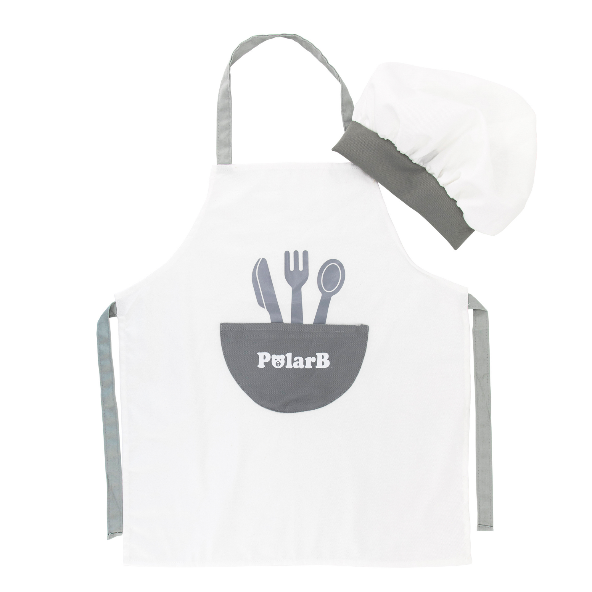 VIGA Little Chef Uniform and Hat Set, Kids Apron with Pocket and Adjustable Hat, Role Play Costume for Cooking, Baking and Dress Up