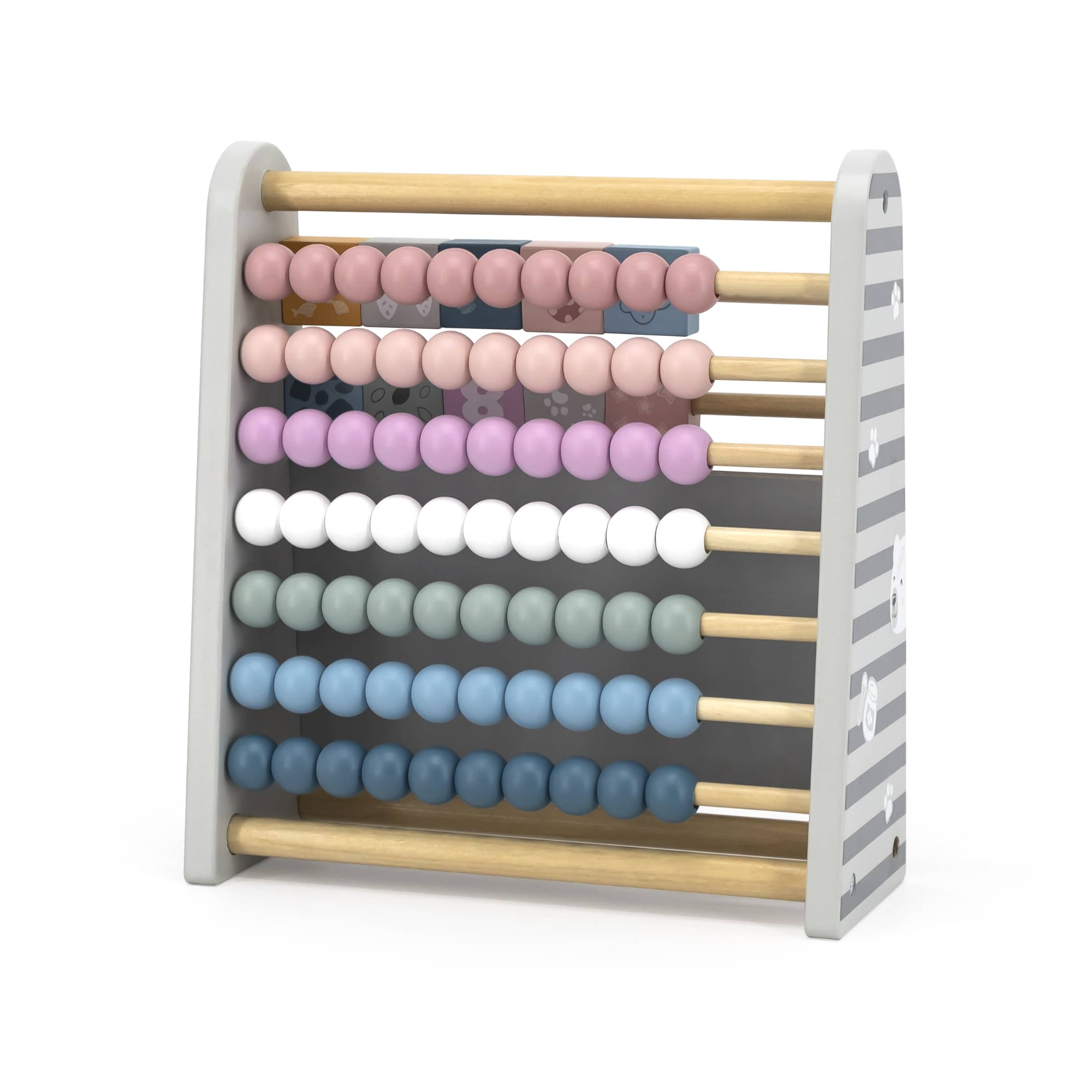 Polar Bear 3-in-1 Wooden Math Abacus for Kids with Blackboard and Number Blocks, Early Learning Educational Toy, Ages 3 and Up