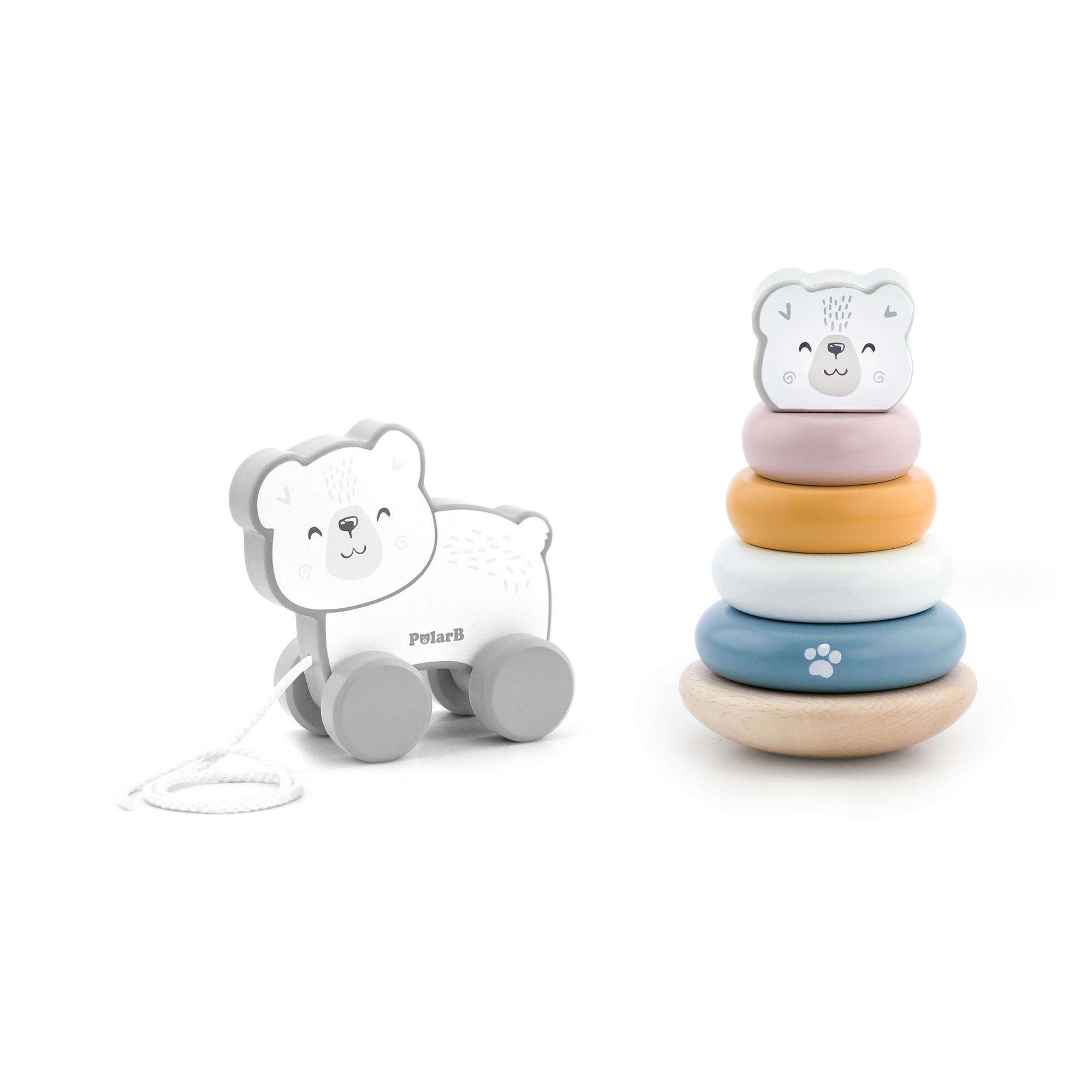 PolarB Colorful Wooden Tower Game with Dice, Family Stacking Game with 54 Beech Wood Blocks and 2 Dice, Educational Dexterity Game for Ages 3+