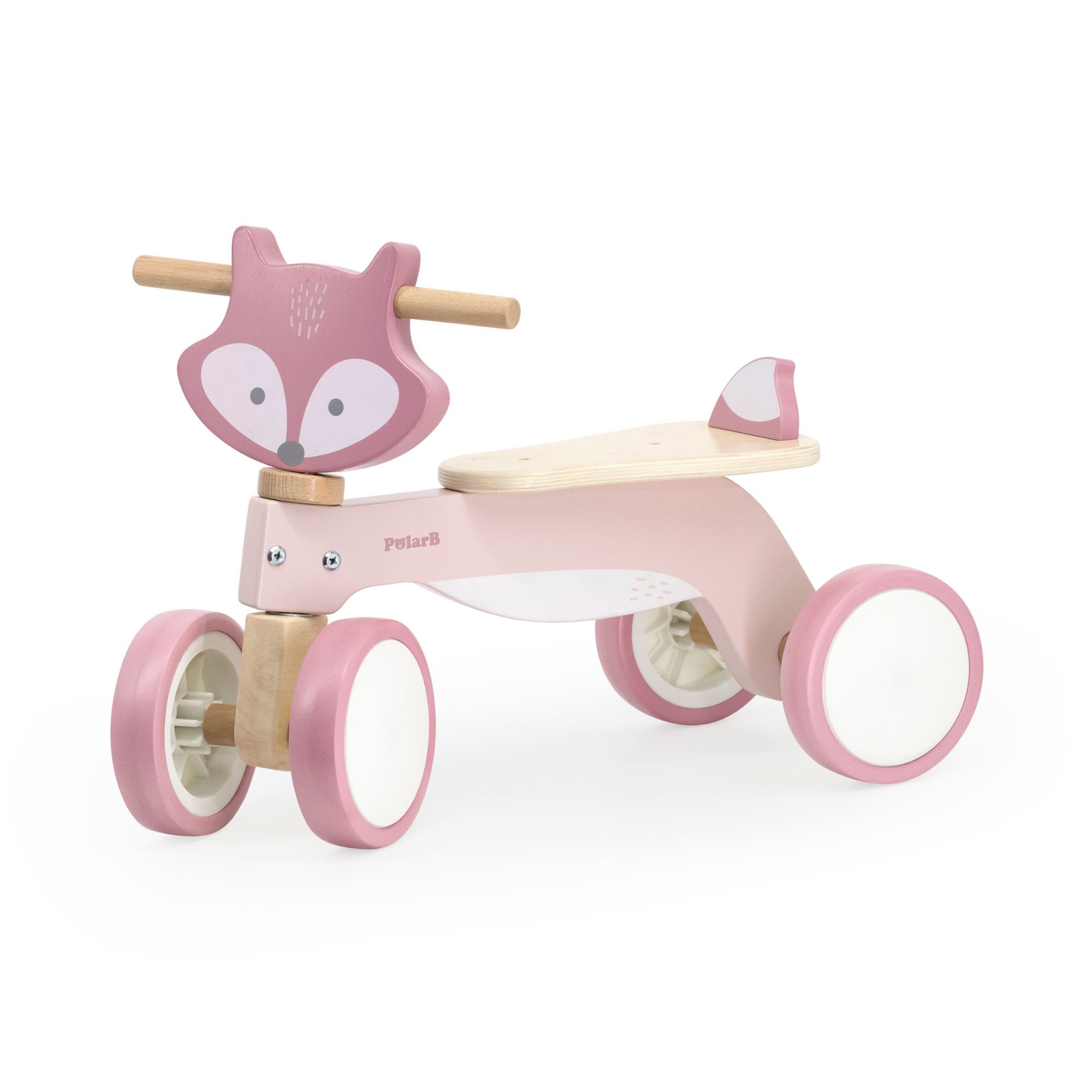 PolarB Wooden Trike for Toddlers with Safety Steering Lock and EVA Tyres  Ride-On Balance Bike for Ages 12 Months and Up  Develops Coordination and Gross Motor Skills