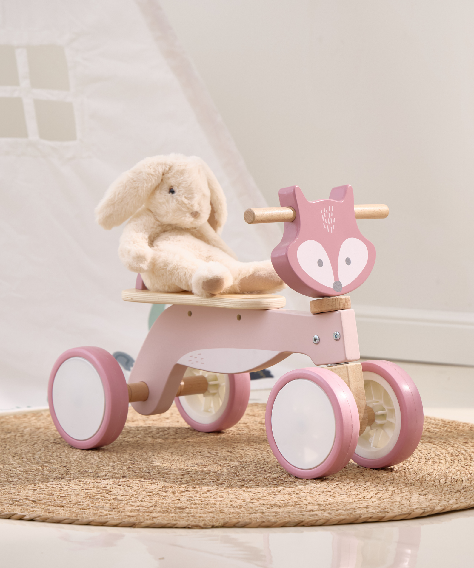 PolarB Wooden Trike for Toddlers with Safety Steering Lock and EVA Tyres  Ride-On Balance Bike for Ages 12 Months and Up  Develops Coordination and Gross Motor Skills