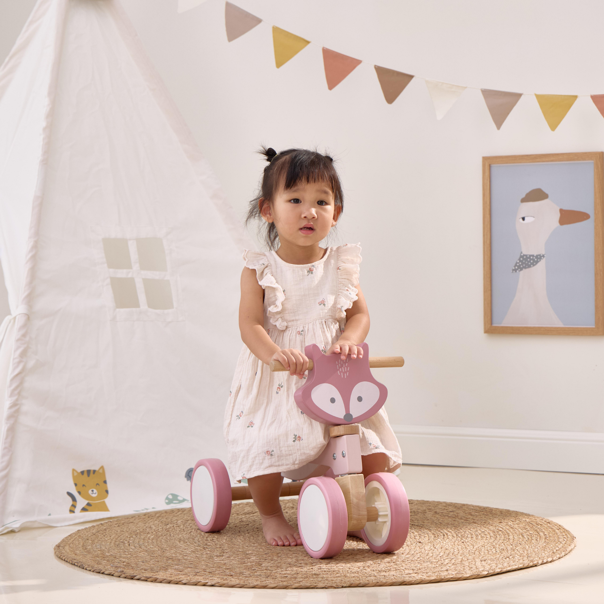 PolarB Wooden Trike for Toddlers with Safety Steering Lock and EVA Tyres  Ride-On Balance Bike for Ages 12 Months and Up  Develops Coordination and Gross Motor Skills